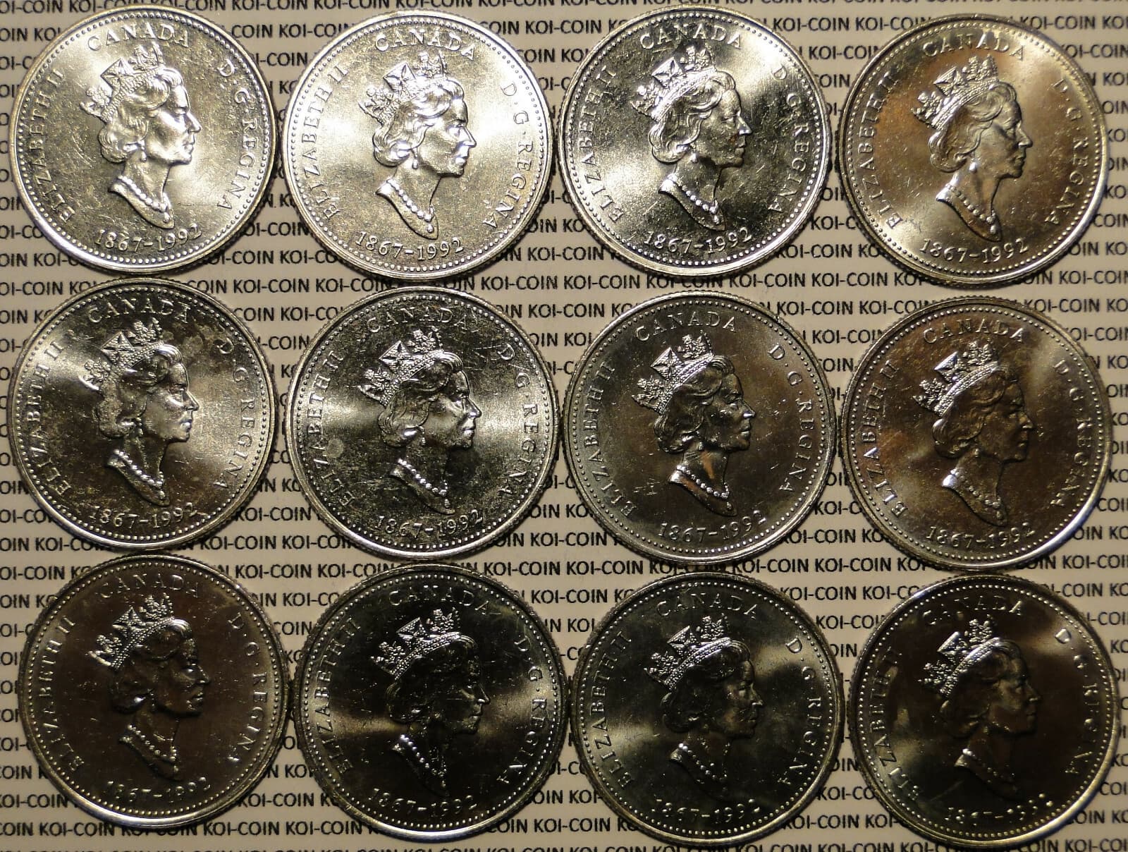 BU 1992 Canada 125th anniv of confederation 12 Quarter 25 cent 25c Coin Set 2