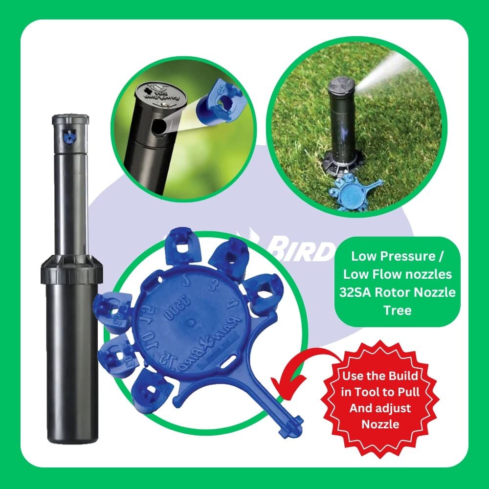 Rain Bird (5) CP3504-PC 4" Adjustable Rotors 40°-360° w/ (5) 32SA Rotor Nozzle  2