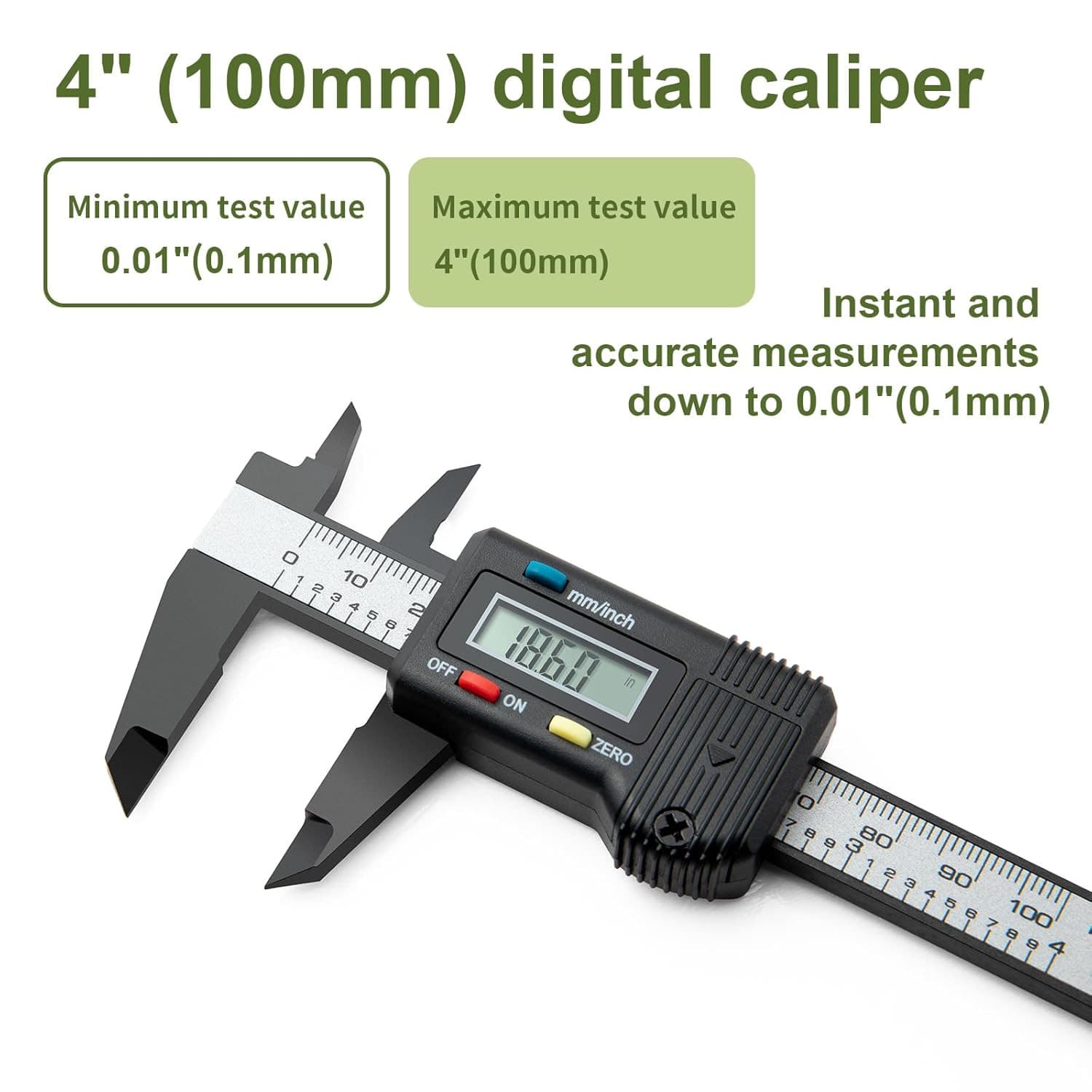 Small Digital Caliper 0-4" Mini Measuring Tool, Micrometer Caliper with Auto-Off 5