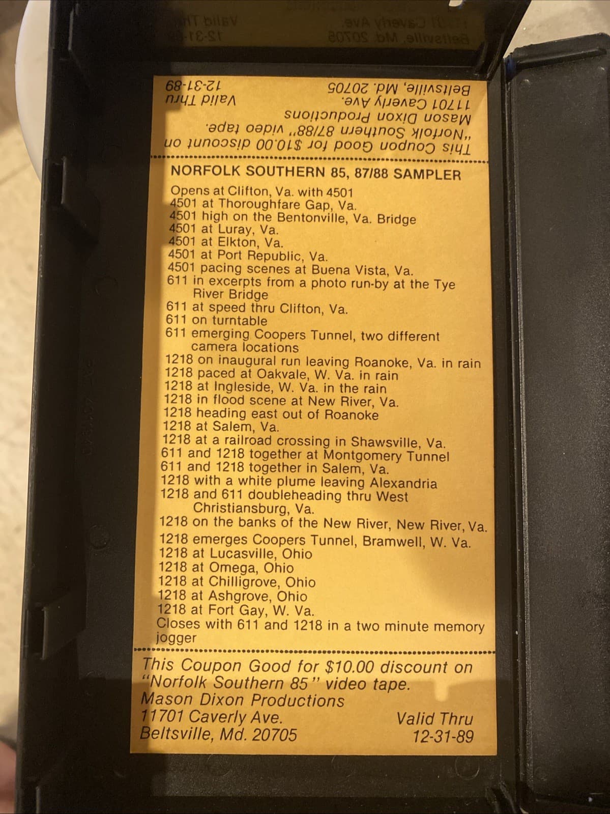 Very Rare VHS Steam Train Sampler Tape By Mason Dixon Productions 4501 611 1218 3