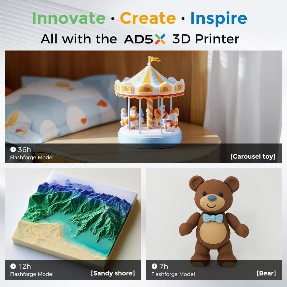 FLASHFORGE 3D Printer AD5X Upgraded 4 Color Printing IFS Intelligent Filament 5