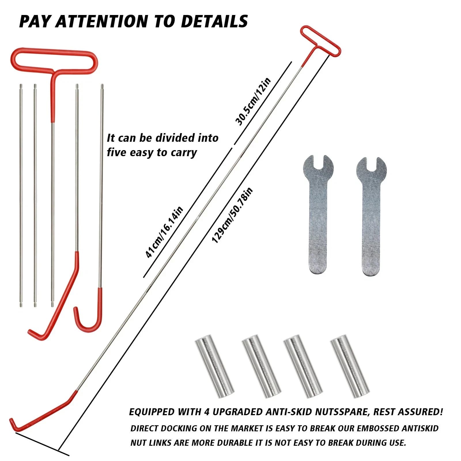 Car Tool Kit Roadside Emergency With Long Reach Grabber Air Wedge Bag Pump 6