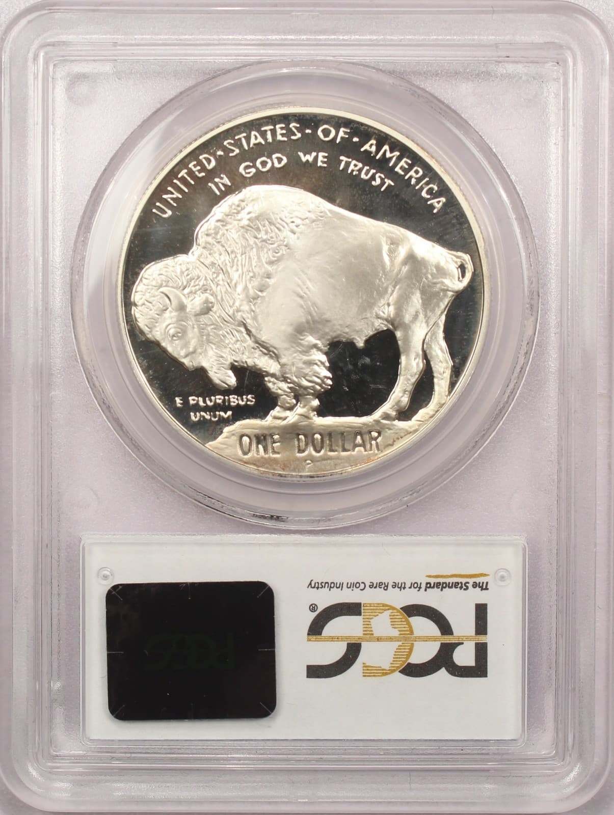 2001 P Buffalo Commemorative Silver Dollar Proof, PCGS PR69DCAM, Light Toning 2