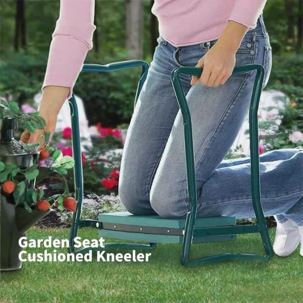 Garden Kneeler and Seat Foldable Outdoor Bench, Umbrella,  Tool Pouch & Table 4