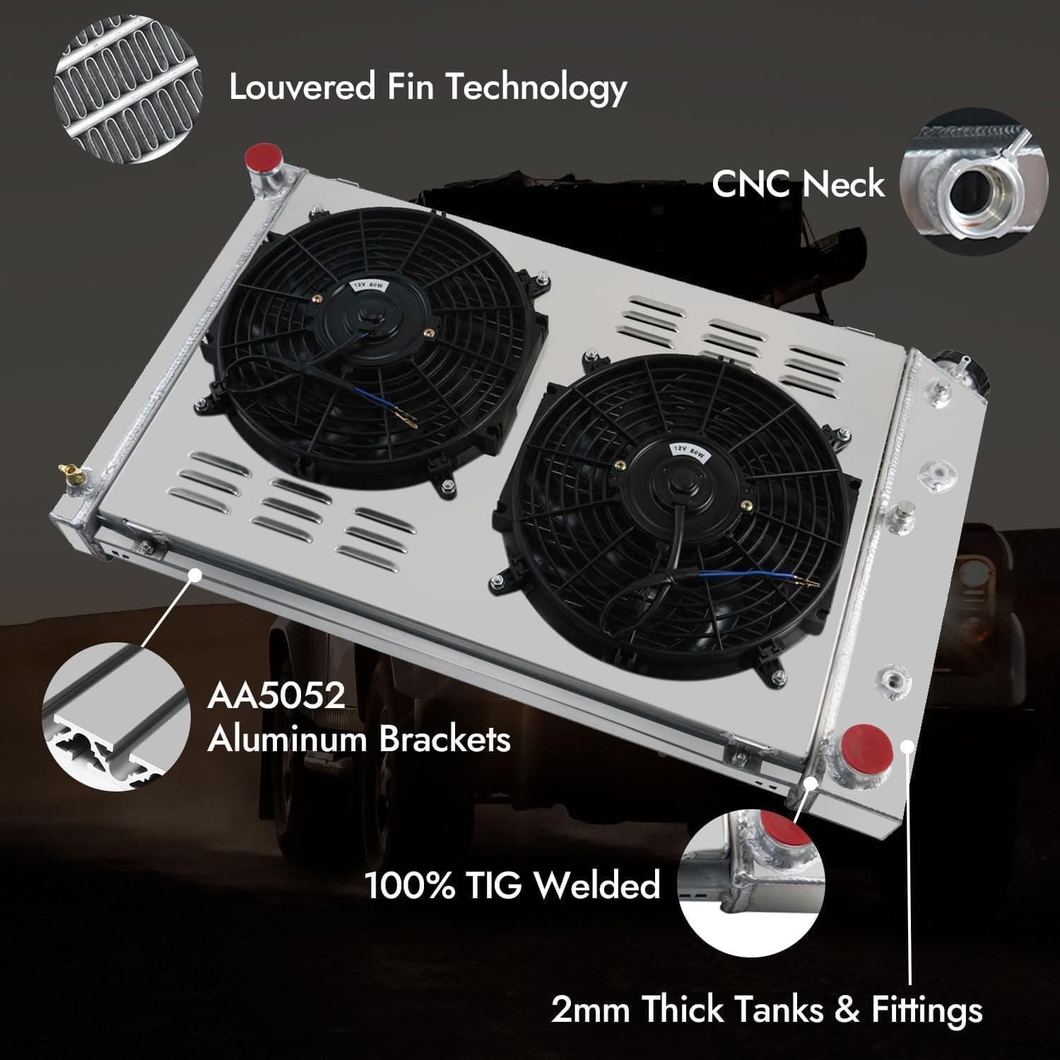 Aluminum Radiators for 1977-1987 Chevy/GMC C/K/G-Series C10 C20 C25 C30 C3500 4