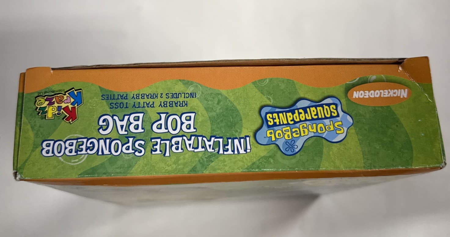 Nickelodeon SpongeBob Inflatable Bop Bag w/ 2 Krabby Patty Toss 2002 Vintage NIB 5