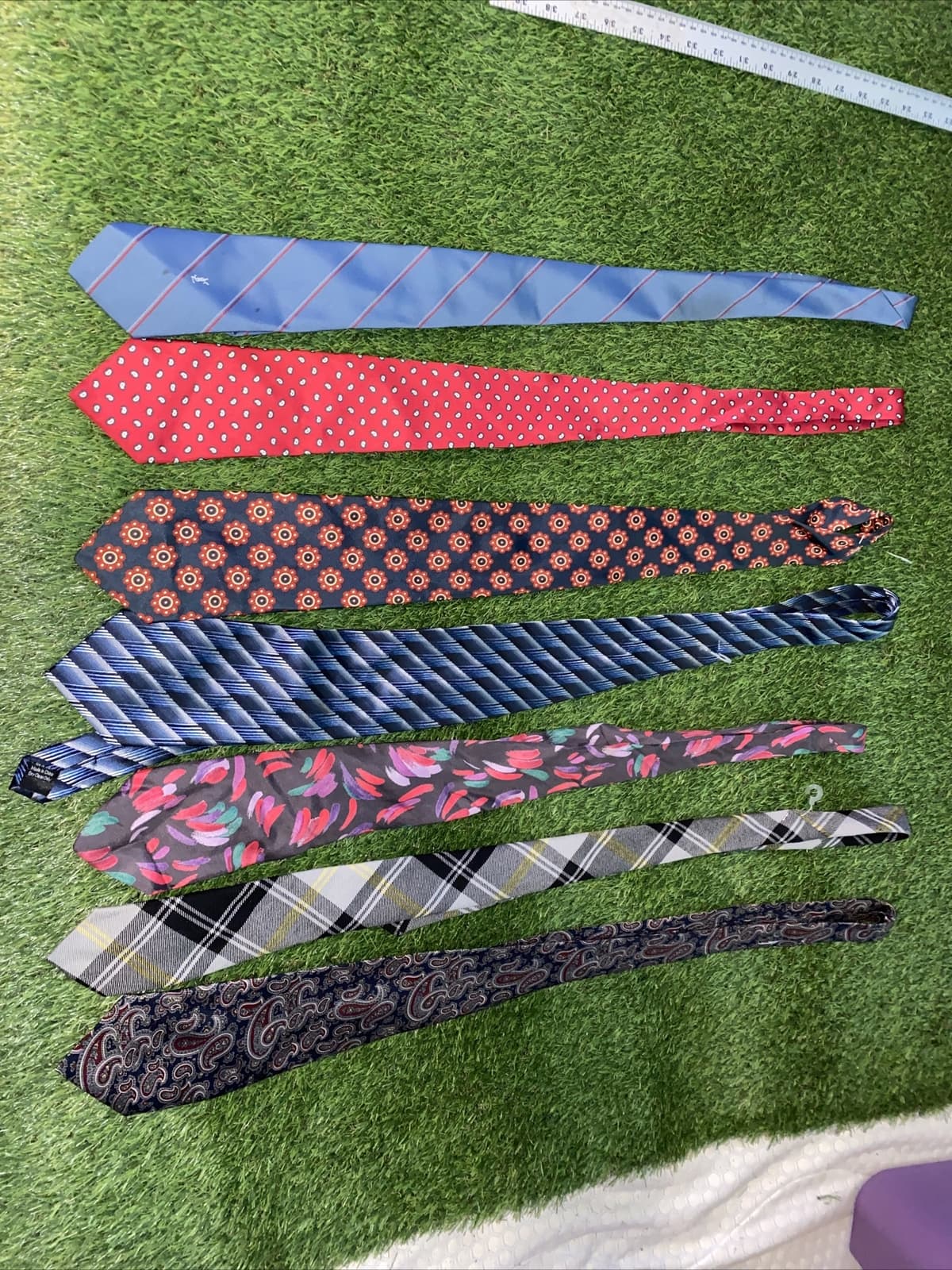 Lot Of 7 Adult Mens Ties Luxury Vintage Current Mix Yves Saint Laurent