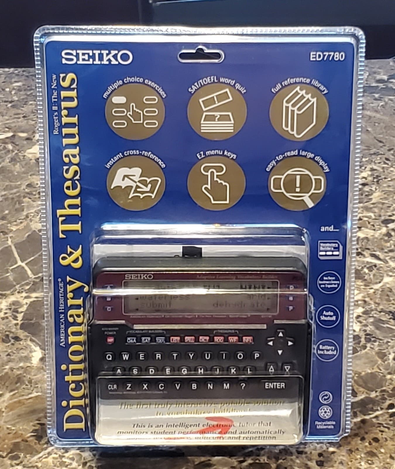 NEW FACTORY SEALED Seiko ED7780 Electronic Dictionary & Thesaurus  RARE 