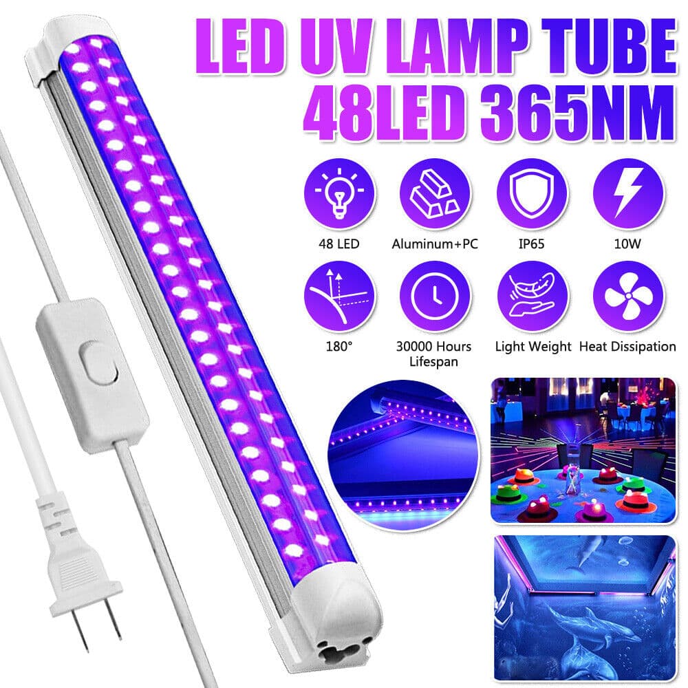 365/395nm UV LED Blacklight Bar 10W USB UV Blacklight Tube Black Light Fixture