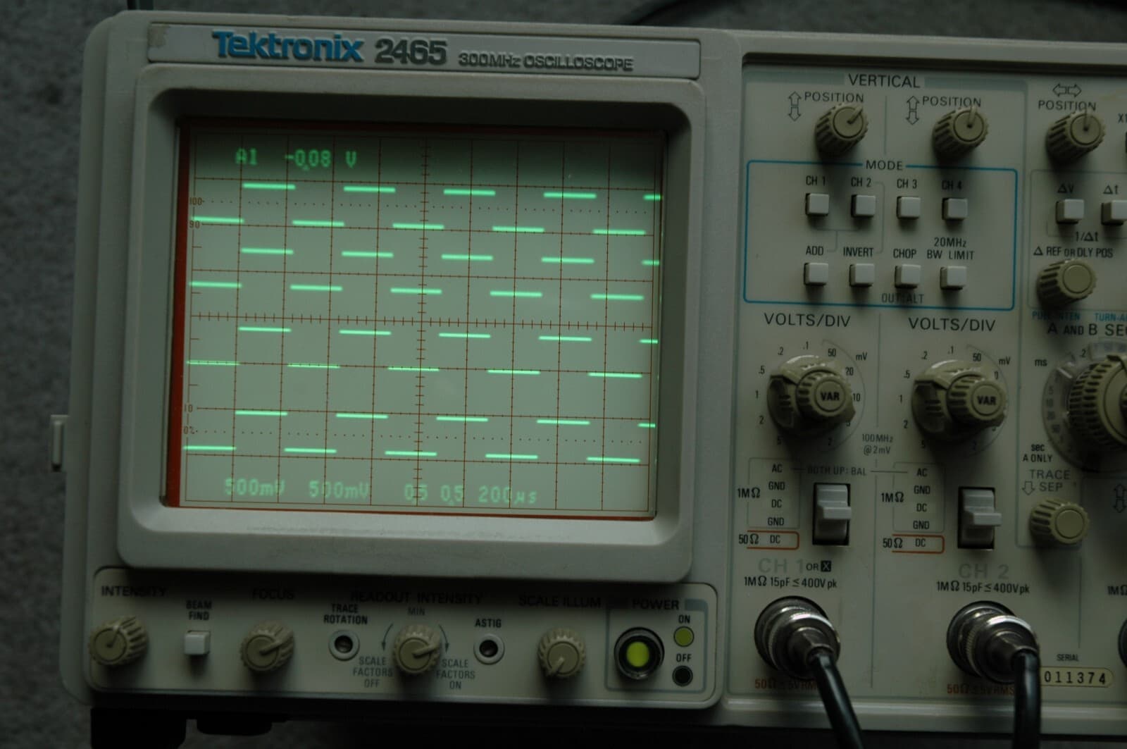 Calibrated,  Refurbished Tektronix 2465 300 MHz Oscilloscope 6
