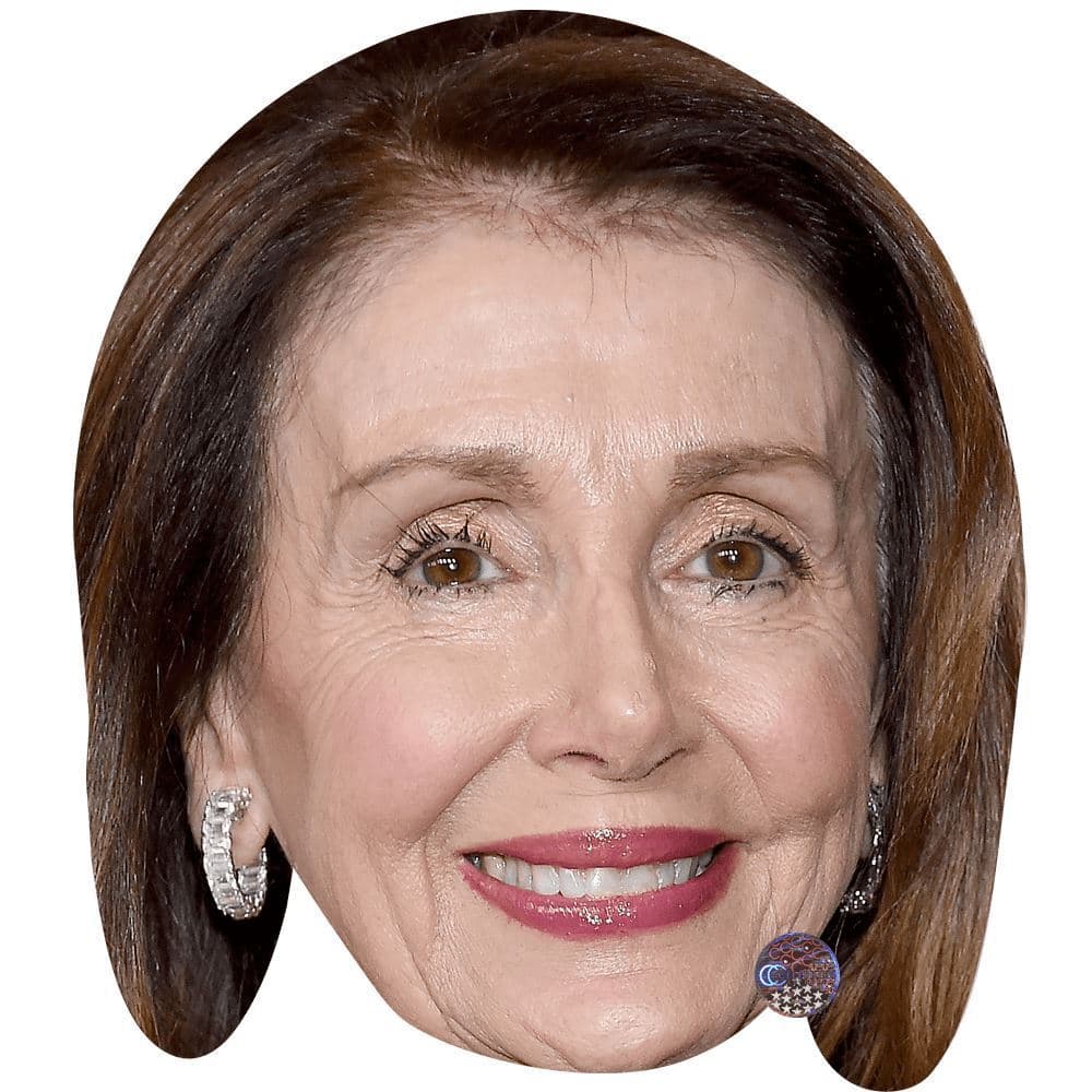Nancy Pelosi (Smile) Celebrity Mask, Flat Card Face