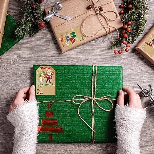Christmas Gift Tags Stickers Self-Adhesive, 300 Merry Christmas Name Tags  5