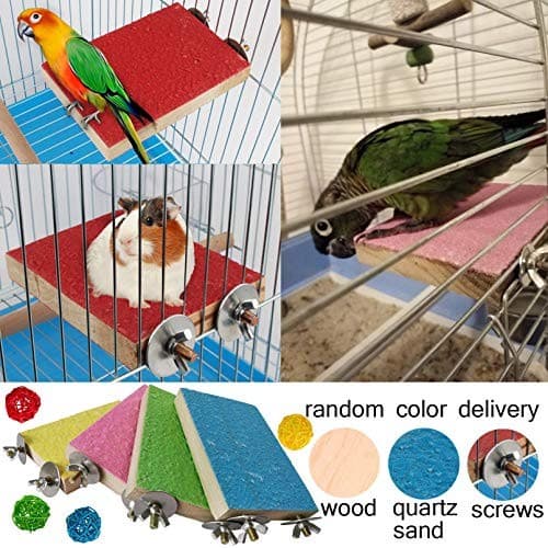 Parrot Perch Stand 12PCS Wood Bird Perch Stand Platform Paw Grinding Rough  5