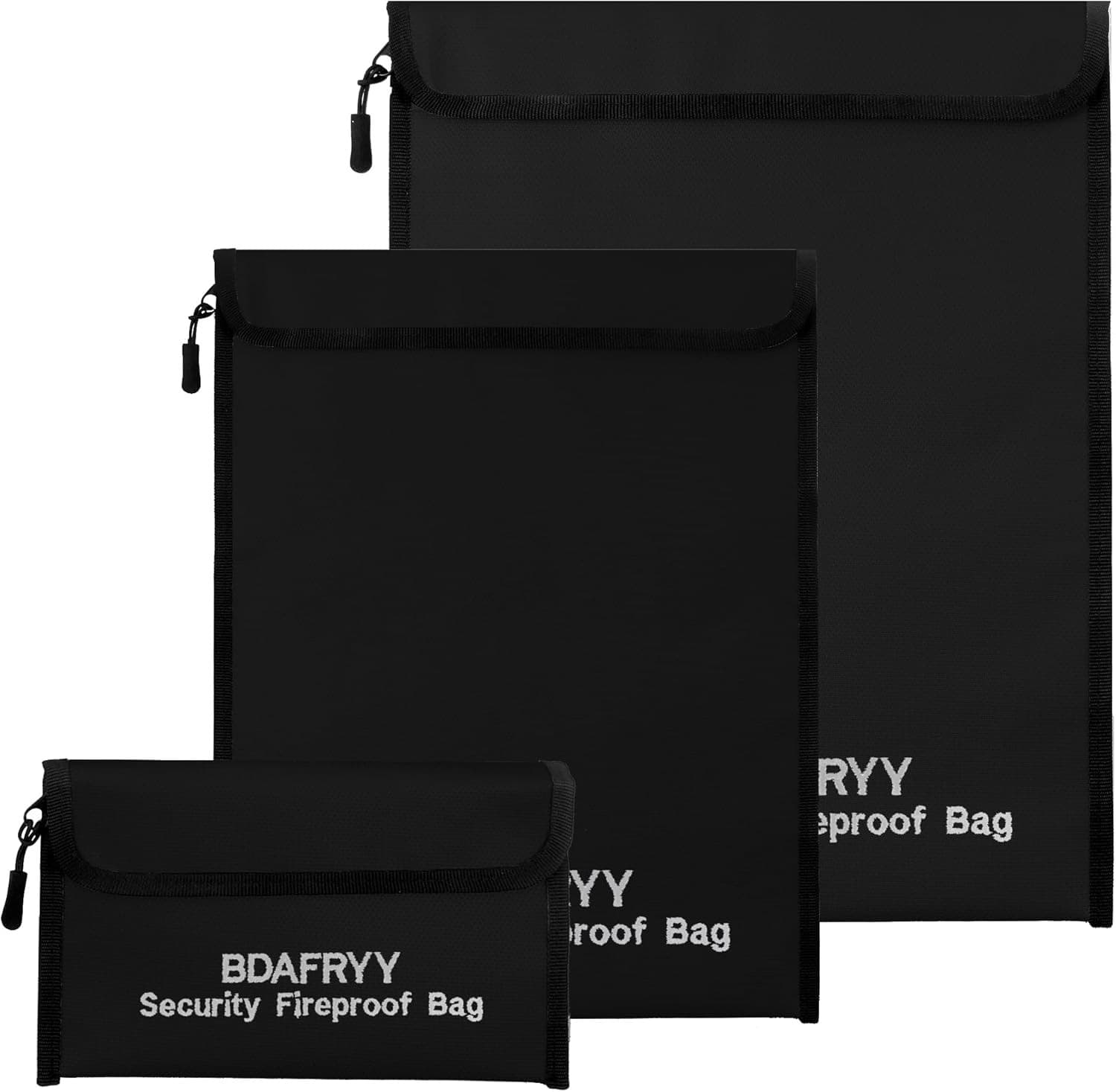 3 Pcs Fireproof Document Bag,Waterproof Money Important Document Bag(2000℉)