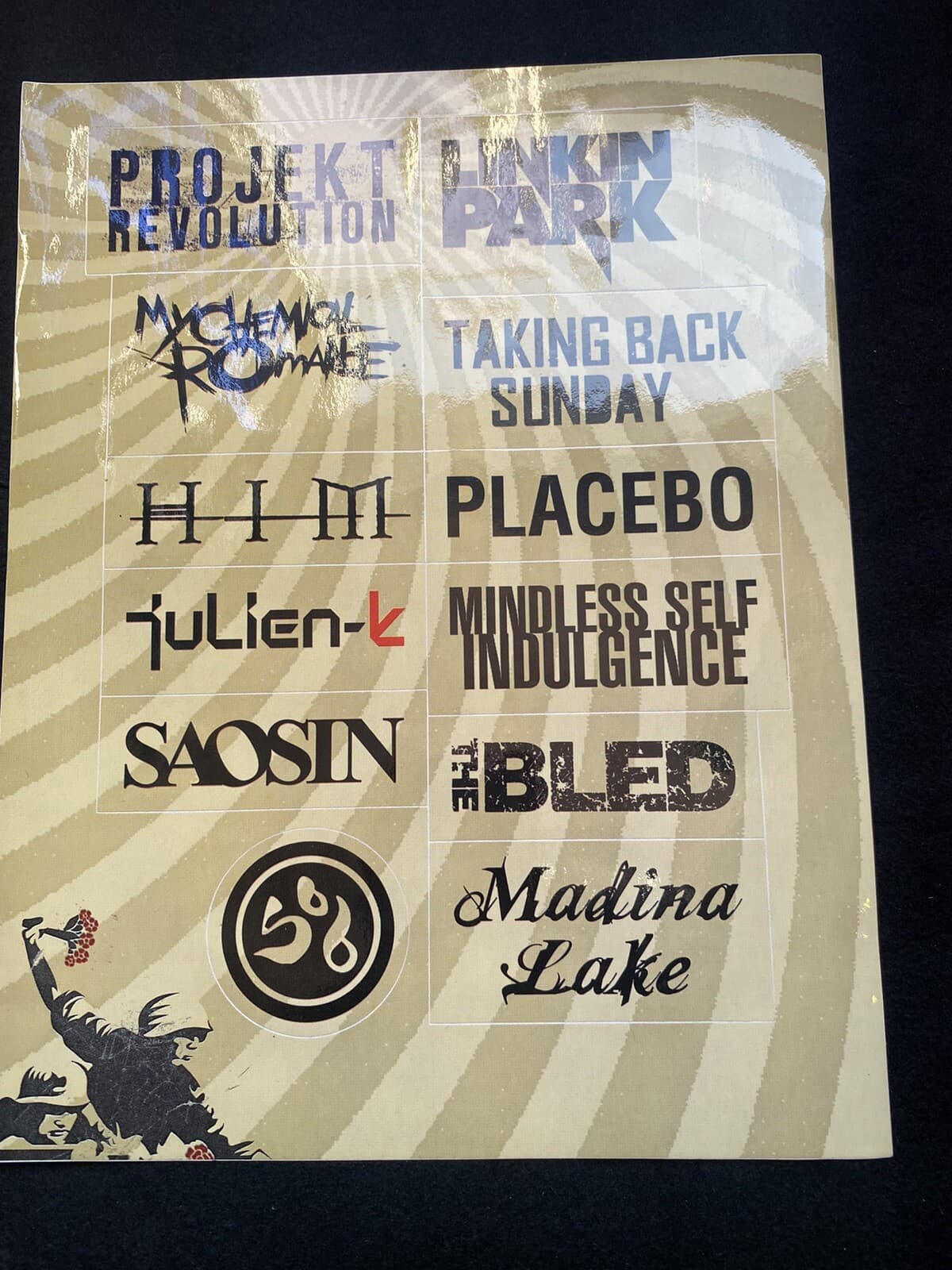 Projekt Revolution 2007 Sticker Linkin Park (Lot of 4)-8x11 + Free flag sticker 2