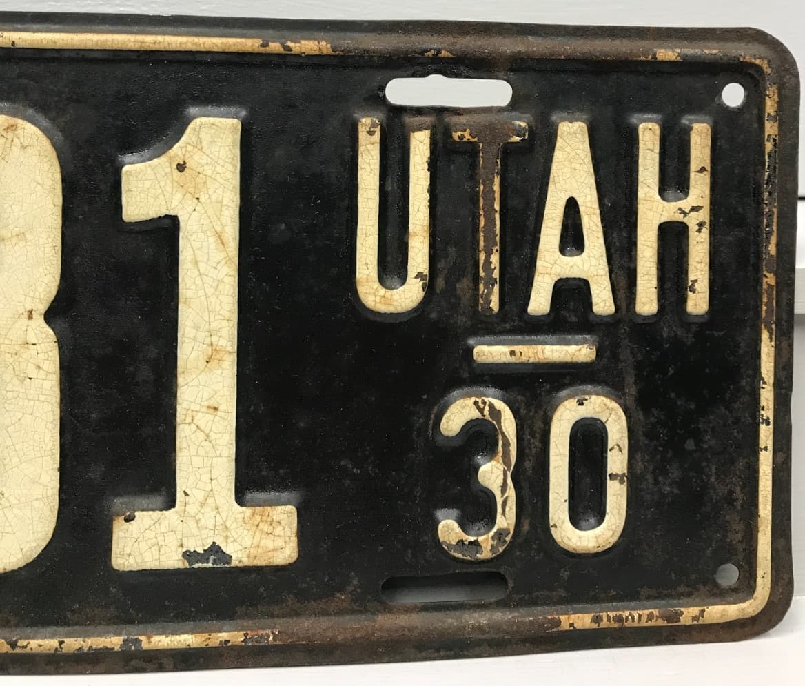 1930 Utah License Plate 92-981 4