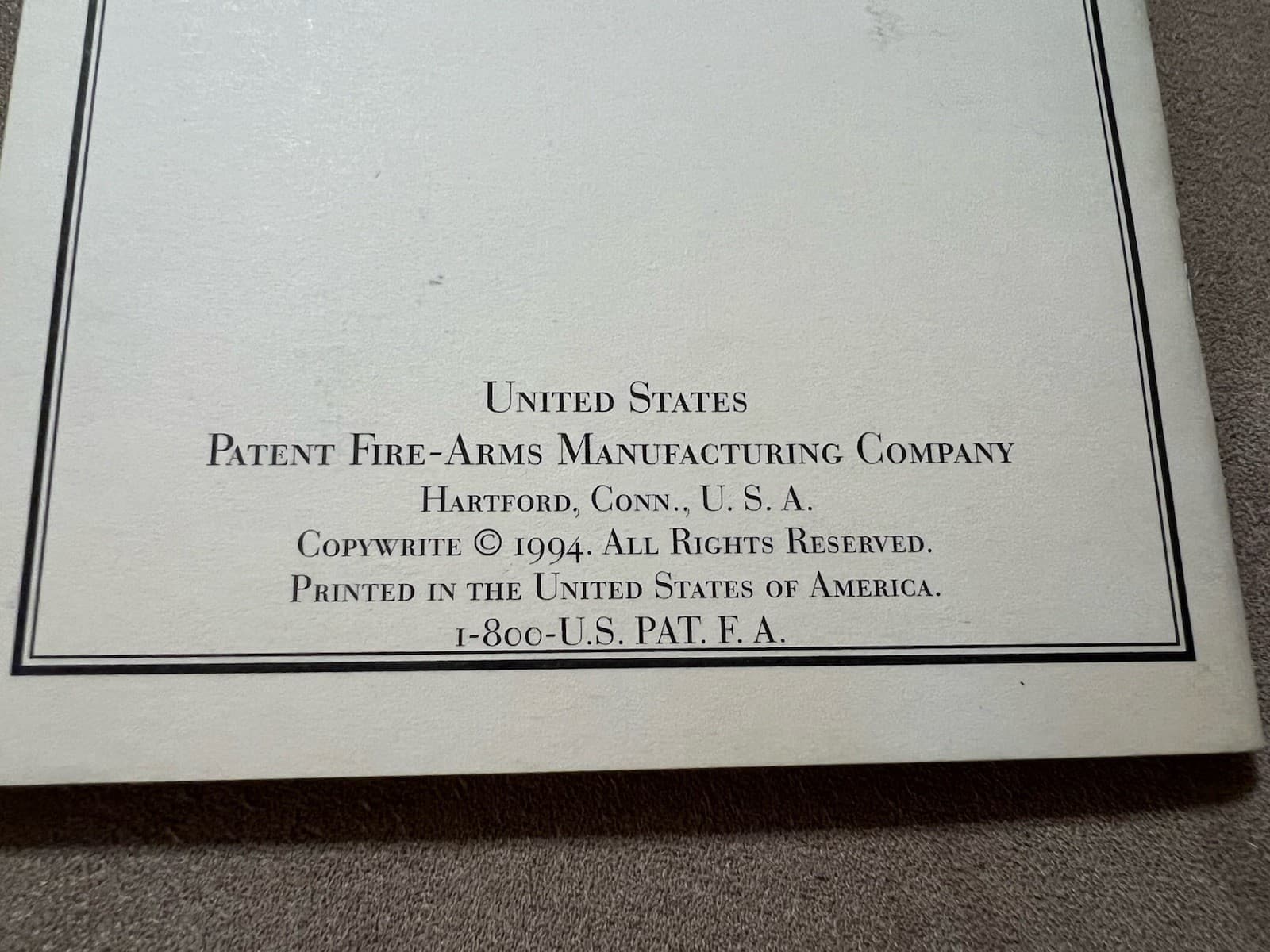 Factory Original USFA United States Fire Arms Single Action Manual 3