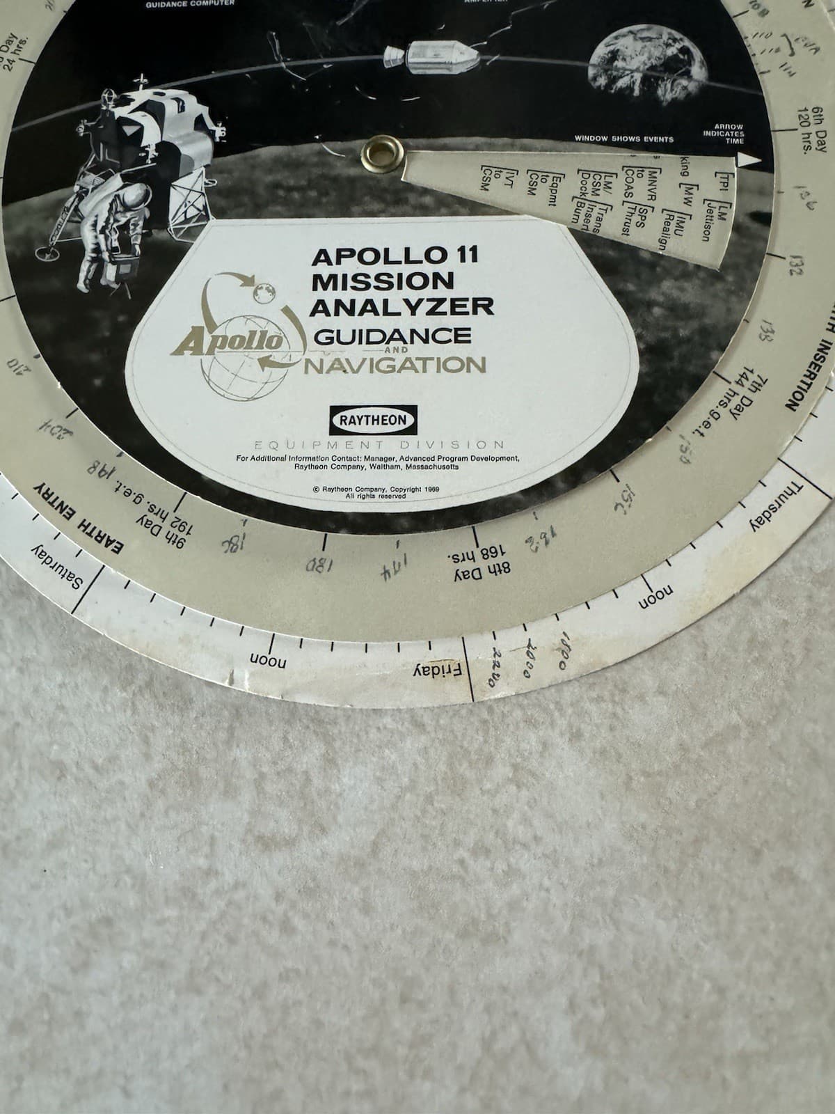 1969 NASA Raytheon Apollo 11 Mission Analyzer Guidance Navigation Rotating Chart 6
