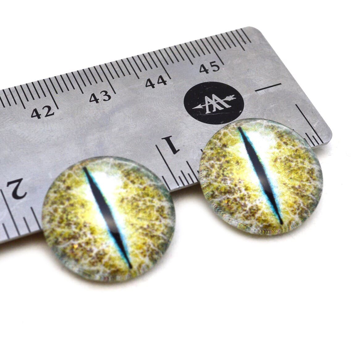 Yellow and Blue Crackling Dragon Fantasy Taxidermy Glass Eye Cabochons 4