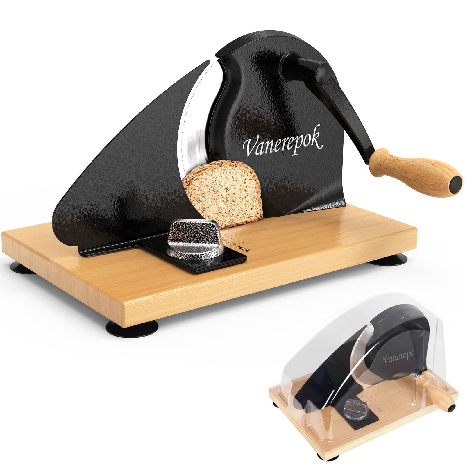 Vanerepok Manual Bread Slicer for Homemade Sourdough Bread with Adjustable Width