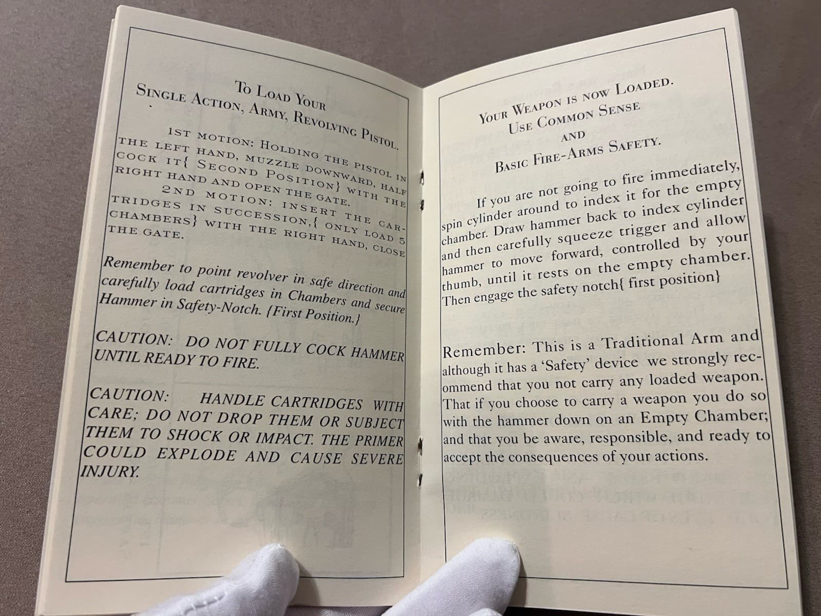 Factory Original USFA United States Fire Arms Single Action Manual 5