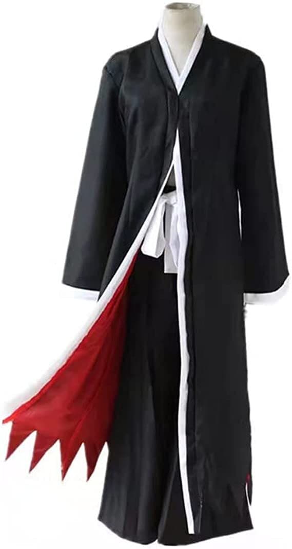 Bleach Kurosaki Ichigo Robe Cloak Coat + Kimono Pants Full Set Cosplay Costume