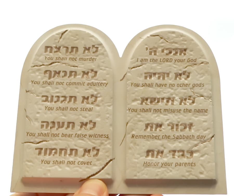 DECALOGUE 3D MAGNET Ten 10 Commandments Hebrew English Jewish Torah Israel Bible 4