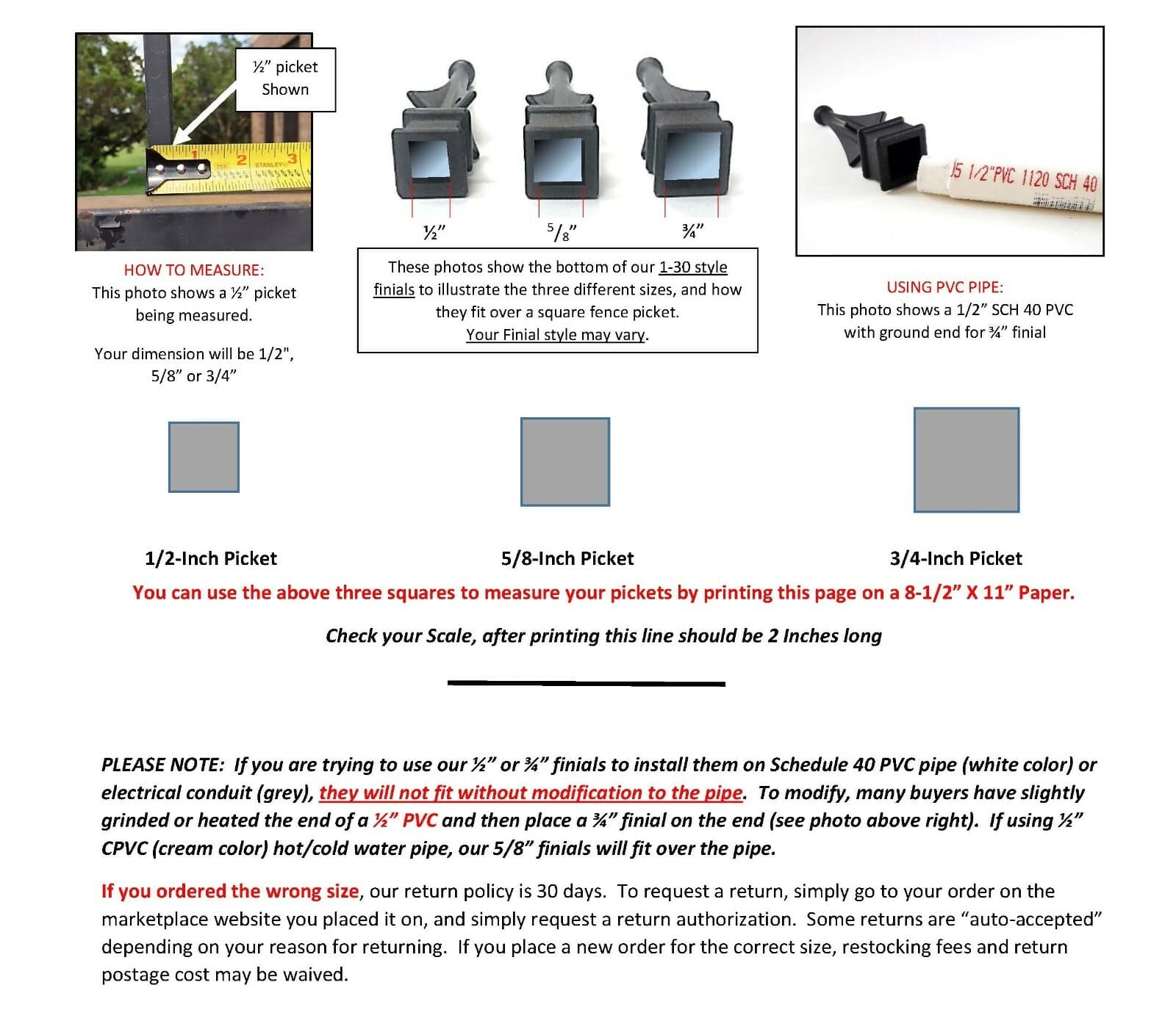 10 EACH (1/2-INCH) BLACK PLASTIC IRON FENCE FINIAL TOPS 1-50 TRIAD SPEAR 5