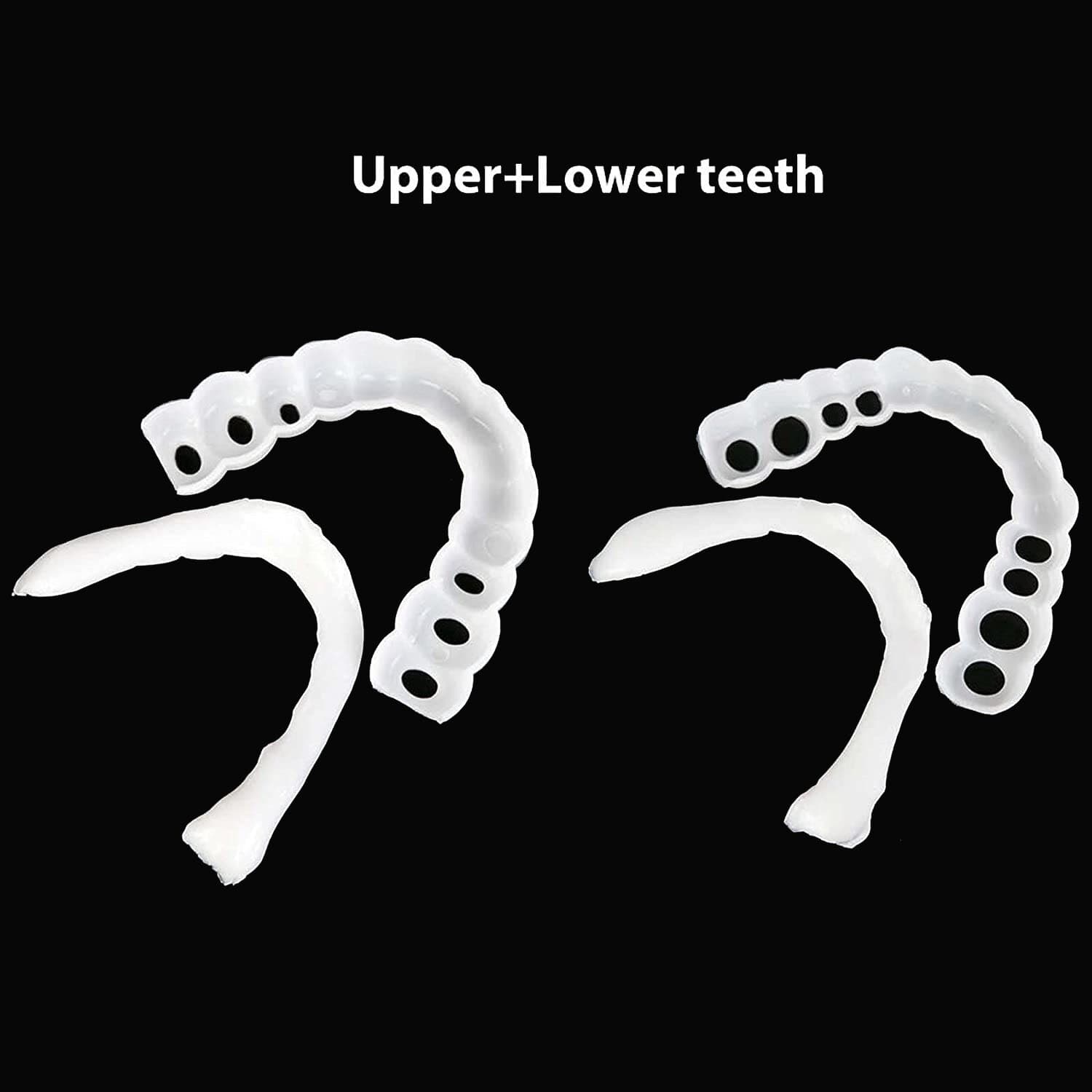 Snap On Upper and Bottom Set False Teeth Dental Veneers Denture Tooth Cover US 3