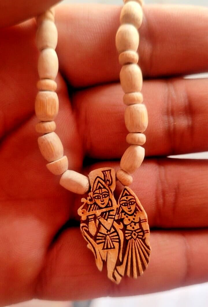 Radhe Krishna Pendant With Tulsi Mala / Kanthi Mala / Tusli Mala / Fast Ship 3