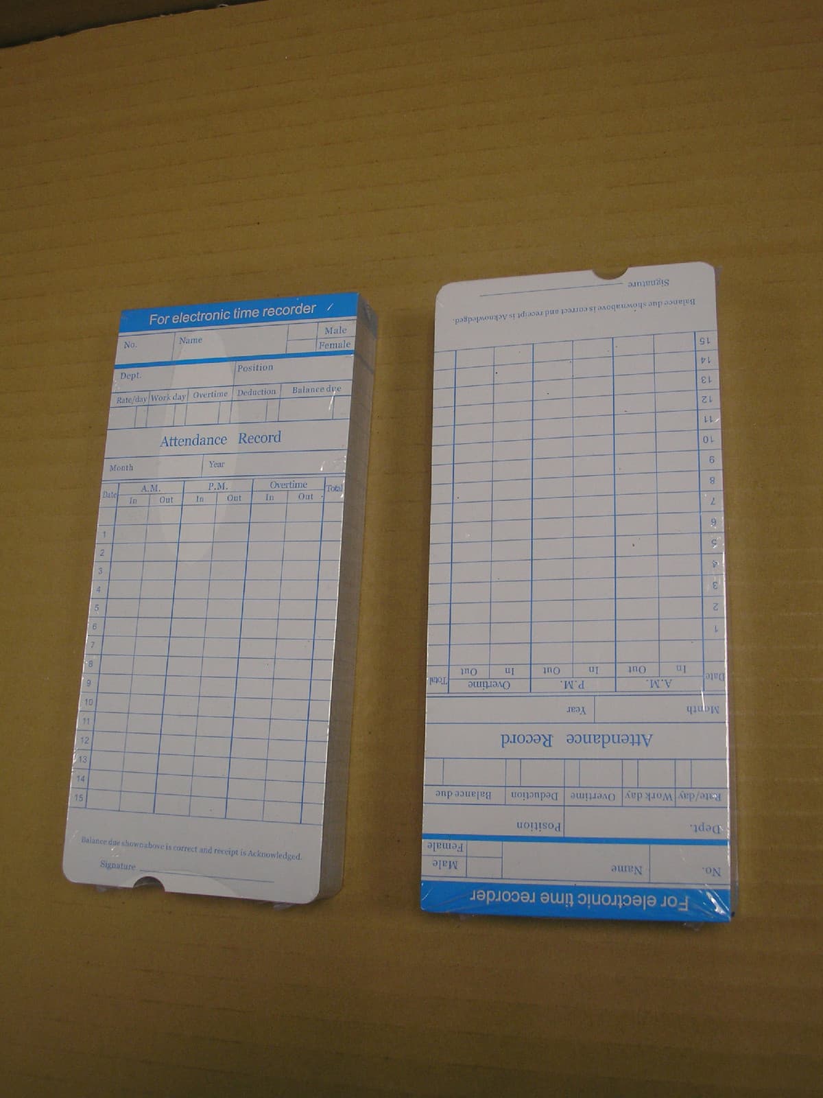 200 PCS Monthly Time Clock Cards Attendance Recorder Timecards(not thermal card) 3