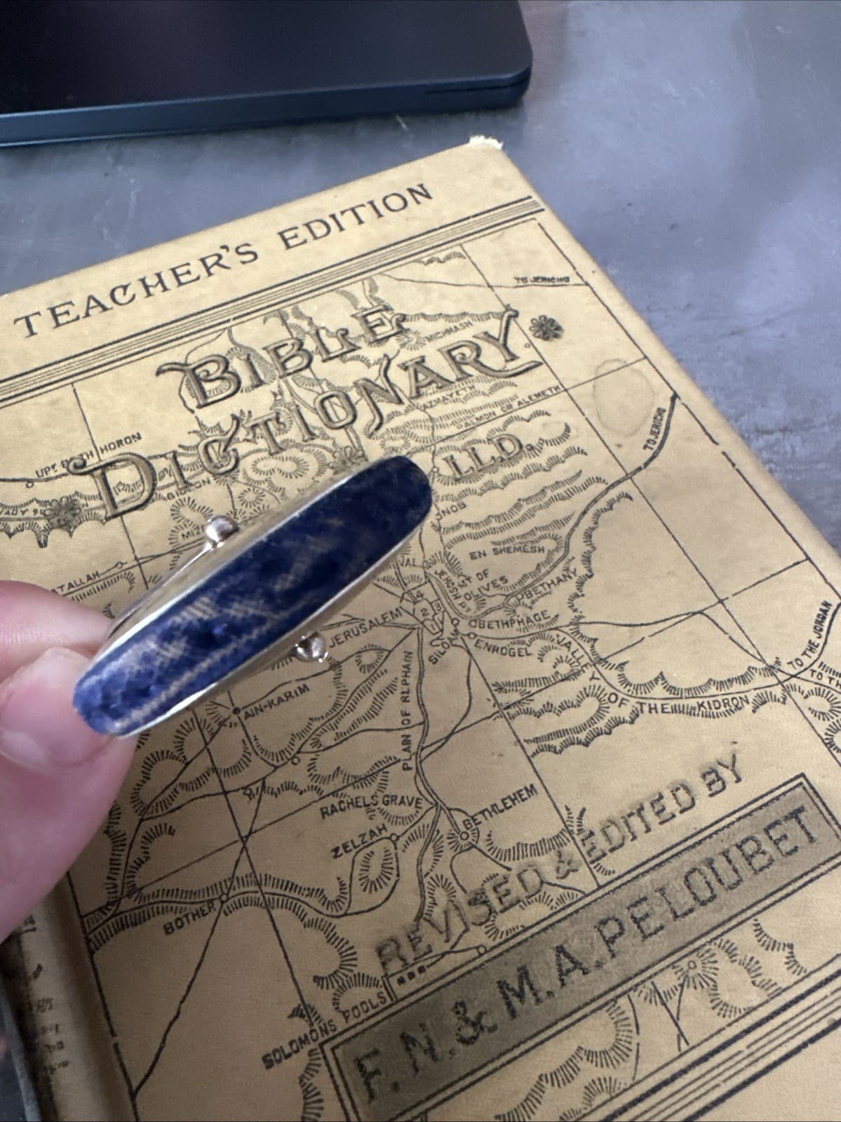 Antique Victorian Pin Safe Pinwheel Pin Cushion Blue Velvet & Silver Chatelaine 4