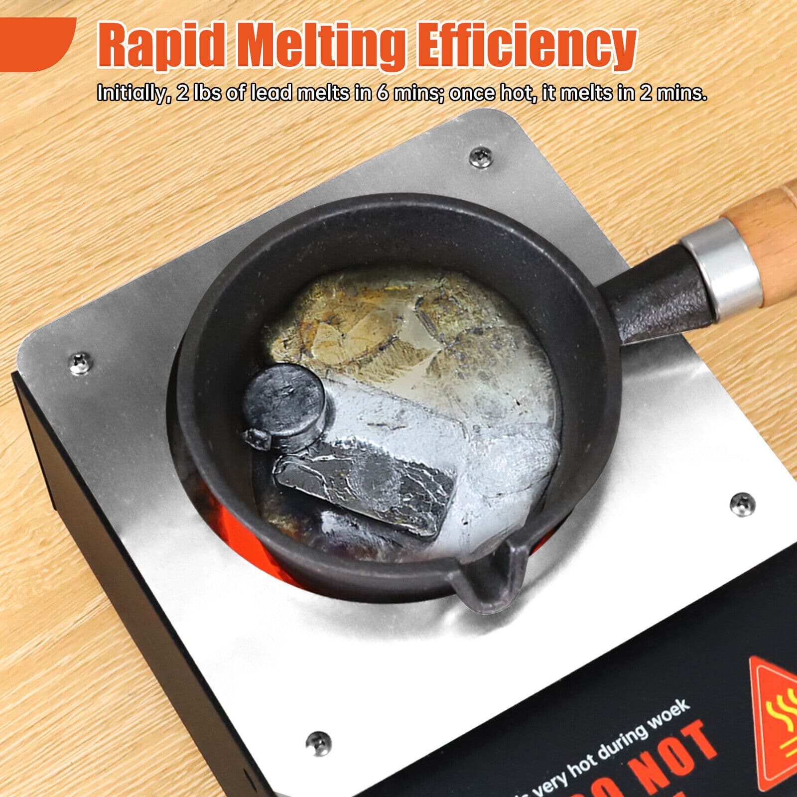 Lead Melting Pot Electric Metal Smelting Furnace for DIY Fishing Weight Mold US 2