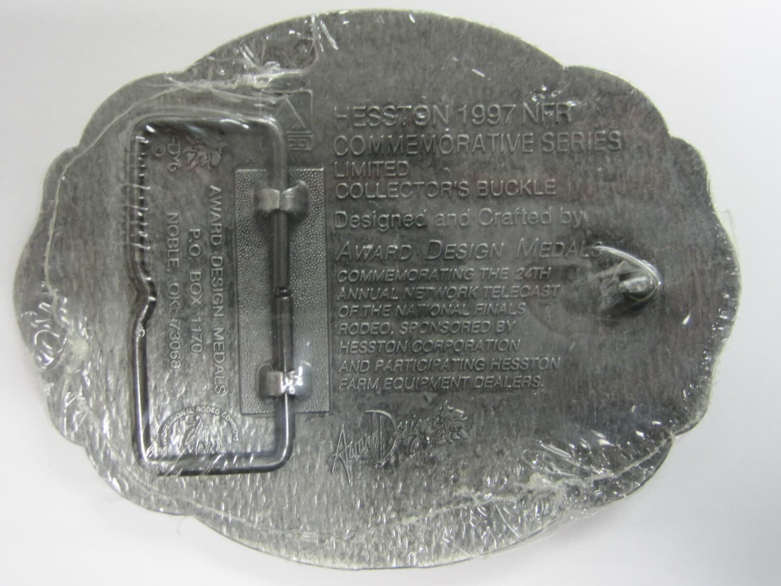  National Finals Rodeo Hesston 1997 NFR Adult Cowboy Buckle, Vintage, Orig. Pkg. 3