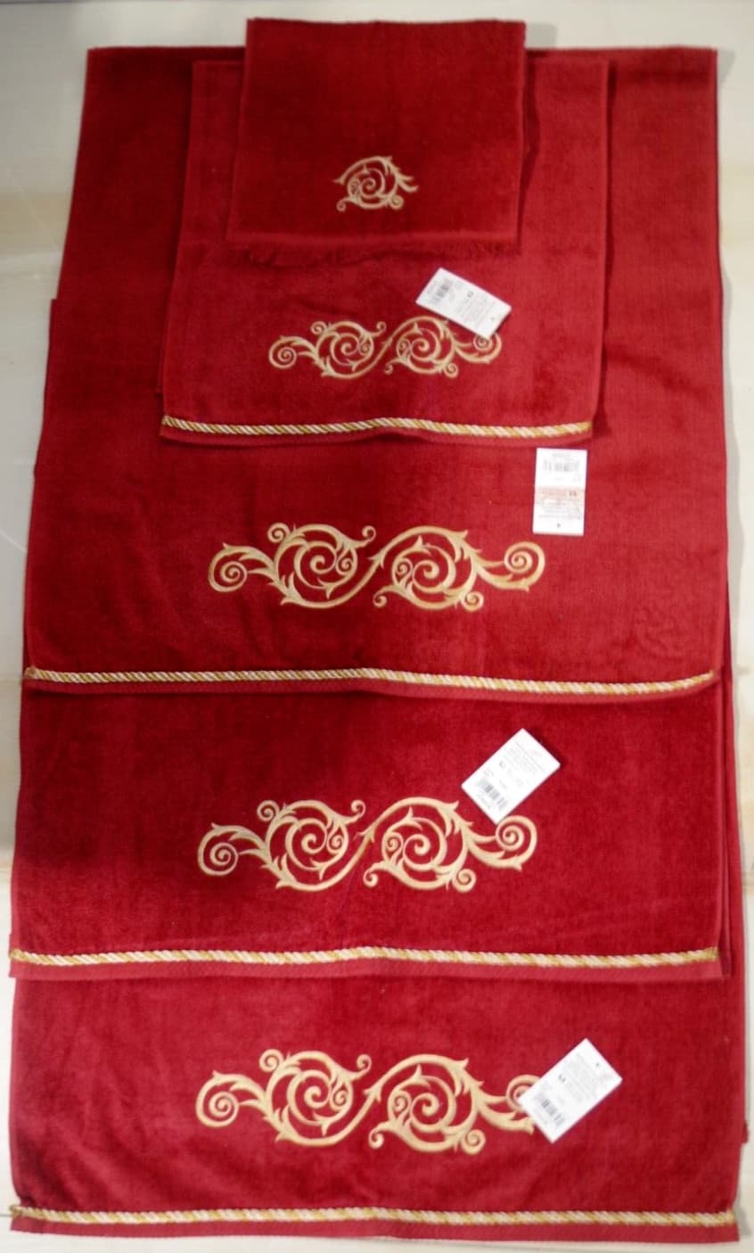 #200 - NWT Avanti Towel Set - 5 PC LOT - Catherine - Gold Embroidery & Rope