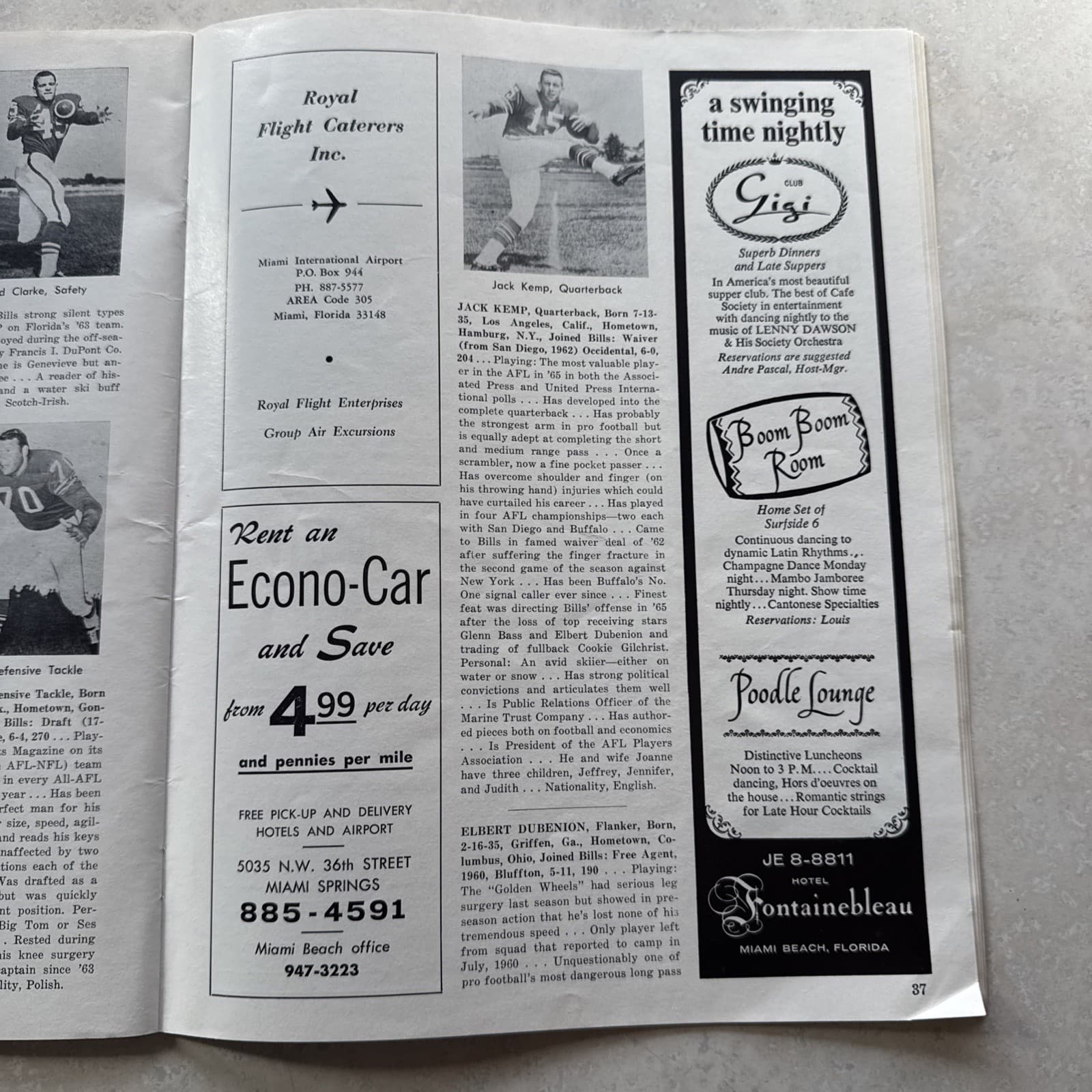 1966 Miami Dolphins Buffalo Bills AFL Football Program 11-6-1966 Pictorial 6