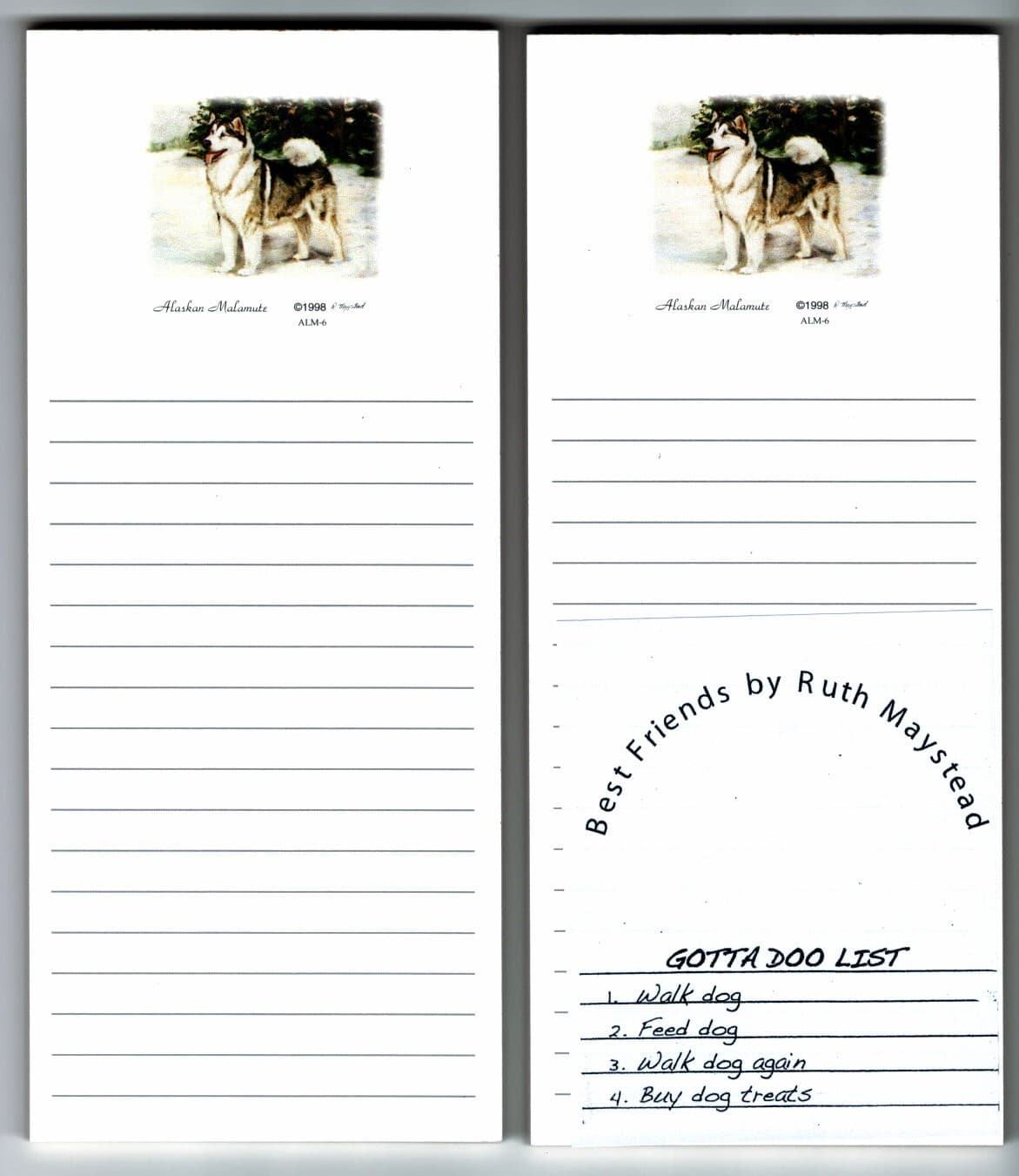 Standing Alaskan Malamute Magnetic Pads Set of 2 - Walk Feed Dogs - Got Do Lists