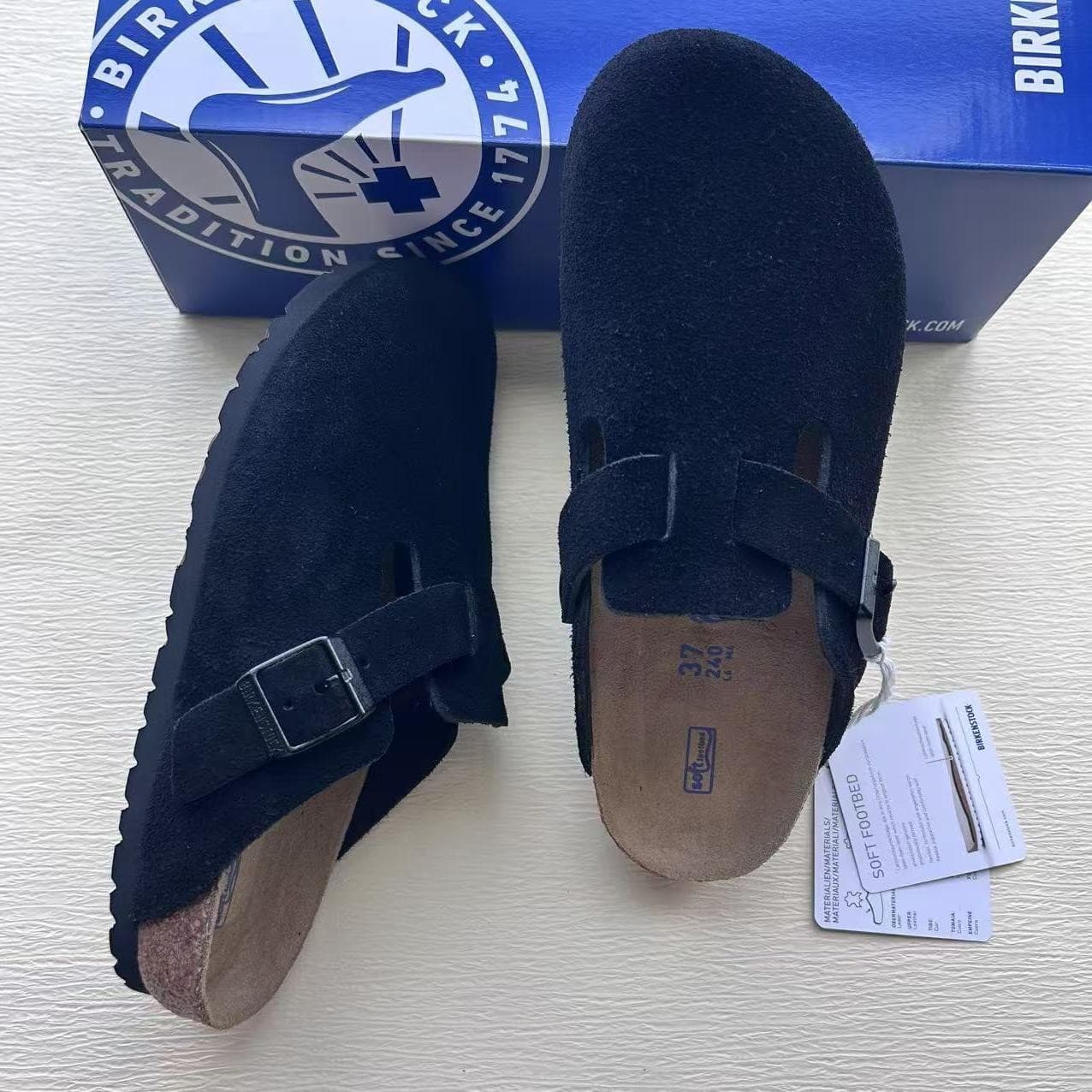 New Birkenstock Boston Clogs Black Suede Soft Footbed Unisex Shoes Size EU 37-45 4