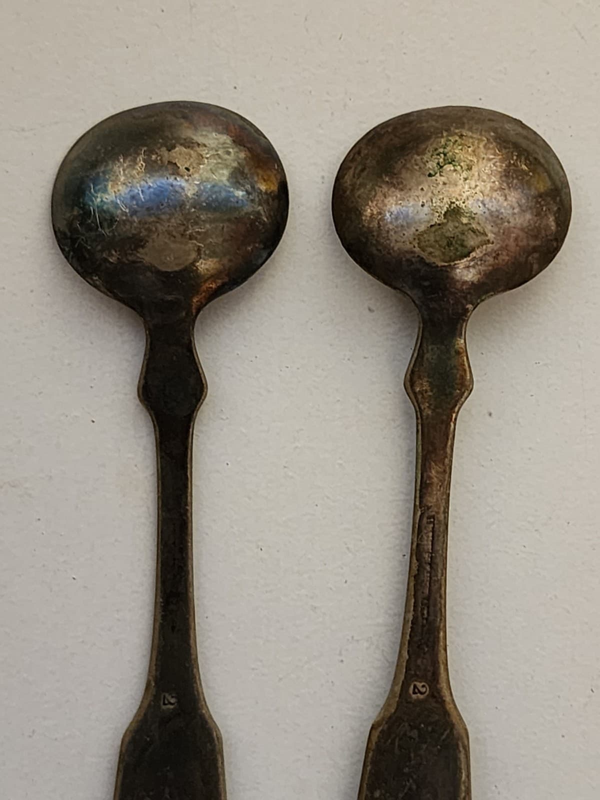 Antique 2 Open Salt Spoon or Mustard Ladle Lot Of 2 6