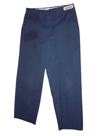 ARAMARK WORK PANTS; 33x34; 33 waist, 27 inseam, Navy Blue  $