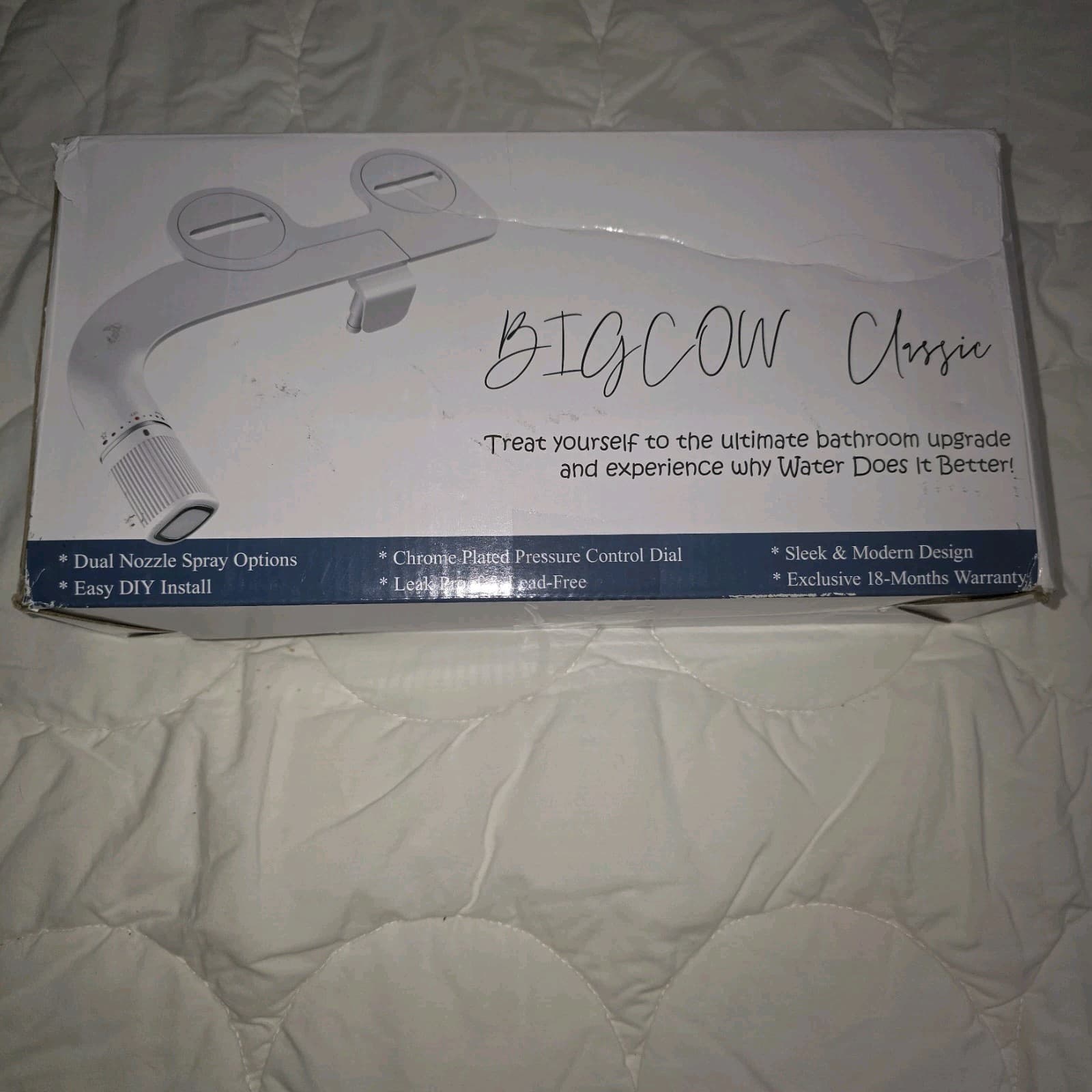 BIG COW CLASSIC BIDET Leak Proof & Lead Free Easy DIY Install Dual Nozzle Chrome 3