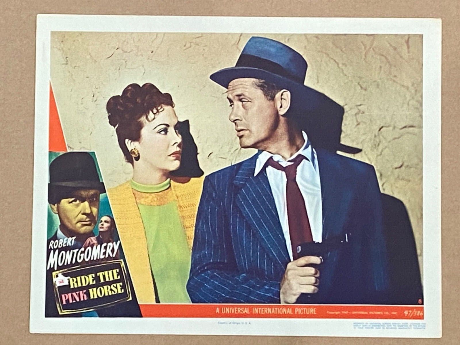 RIDE THE PINK HORSE ‘47 ROBERT MONTGOMERY WITH ANDREA KING BEST CARD LC