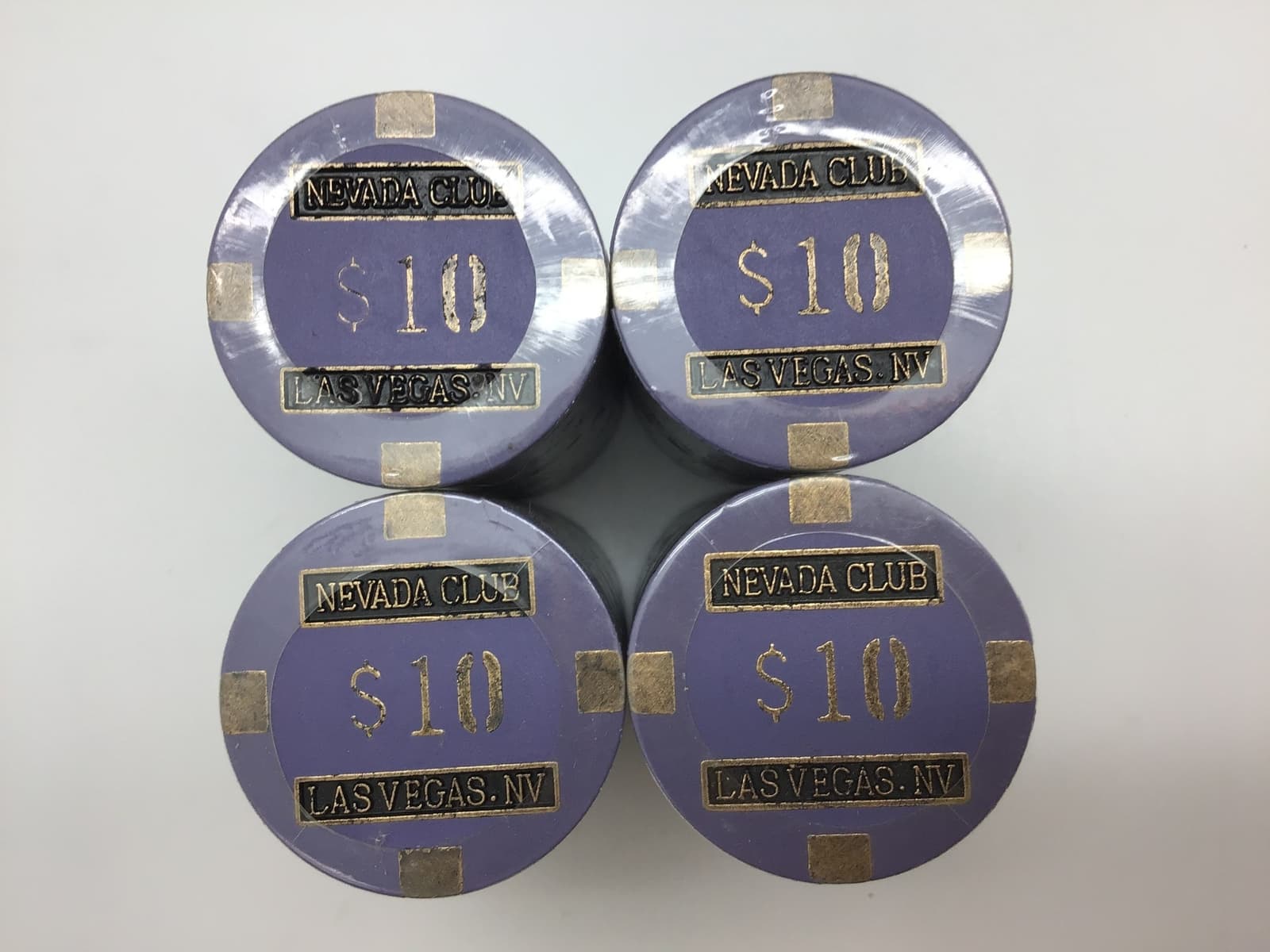 (100) $10 Nevada Club Brass Core Poker Chips 15 gr 2