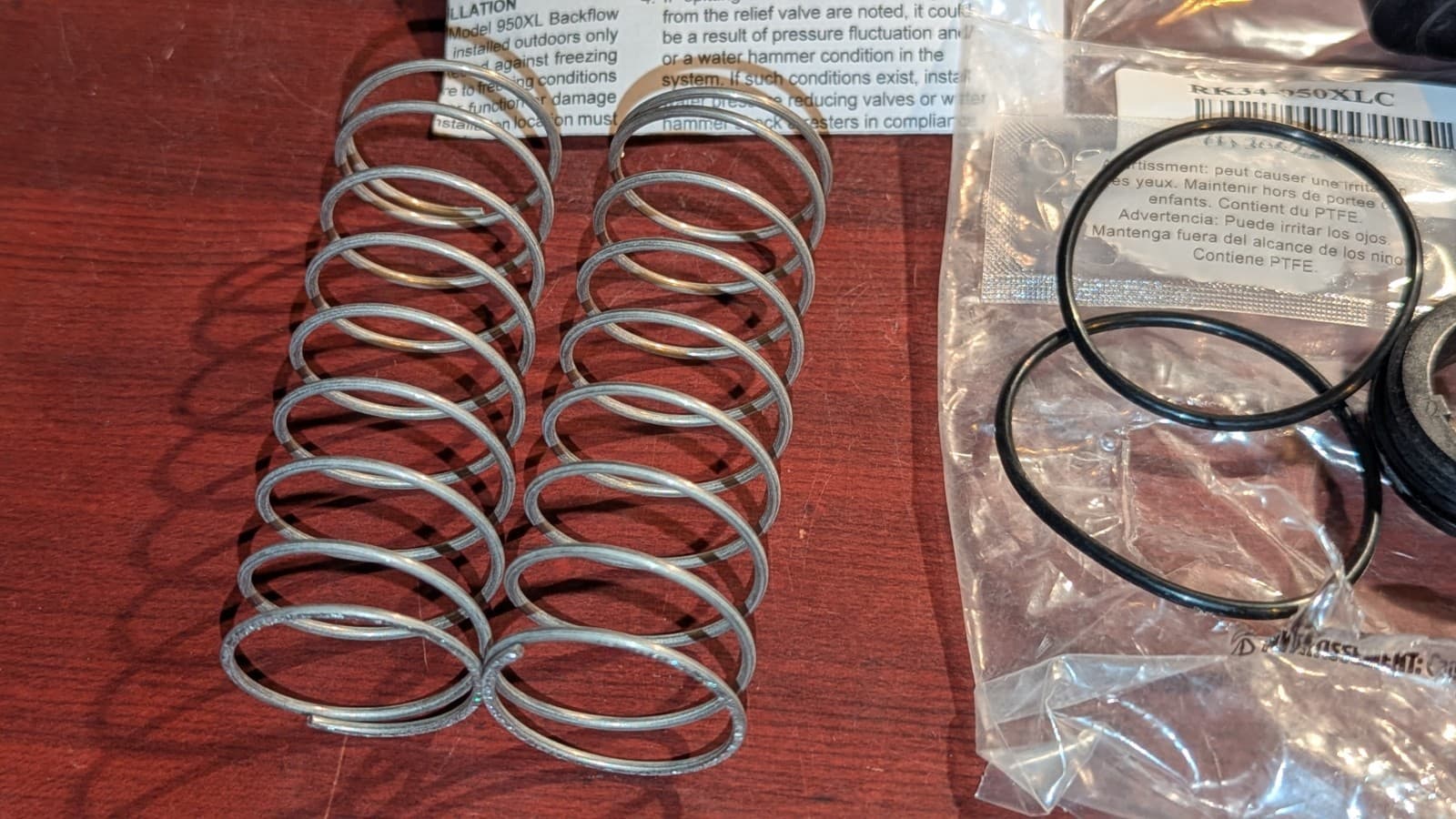 RK34-950XLC Wilkins Repair Kit Complete with Seats Model 950XL Opened NOS 5