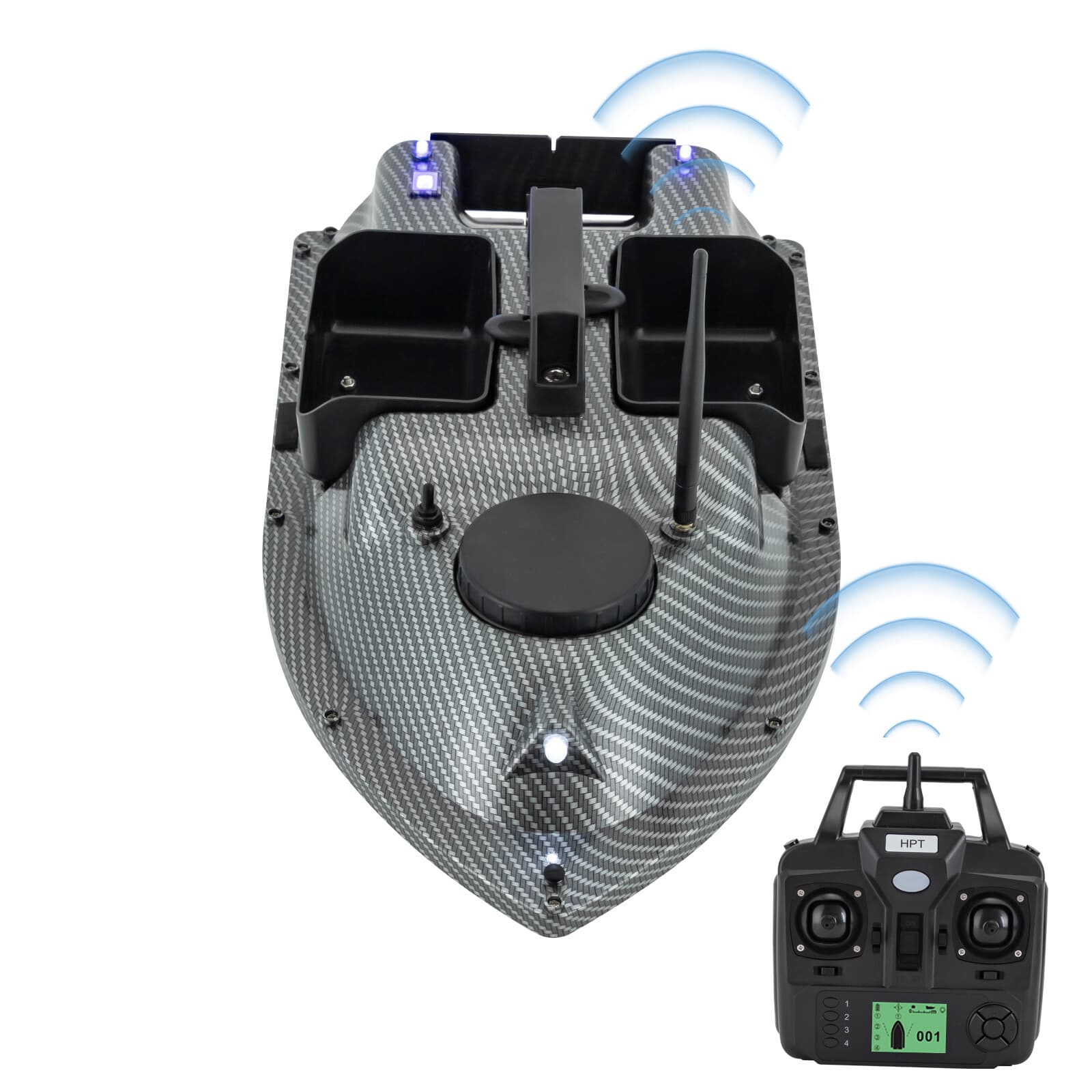 600m Remote Control Bait Boat Fish Finder GPS Fishing Bait Boat w/ LED Light 5