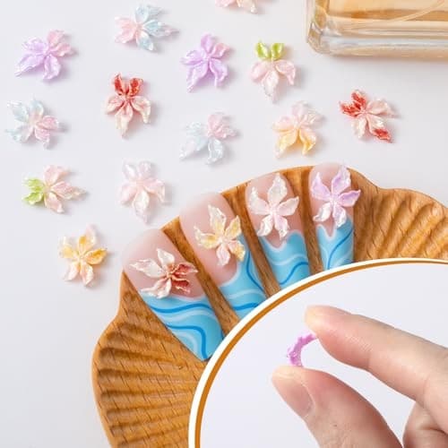 Flower Nail Charm for Women 6 colors, 60pcs 3