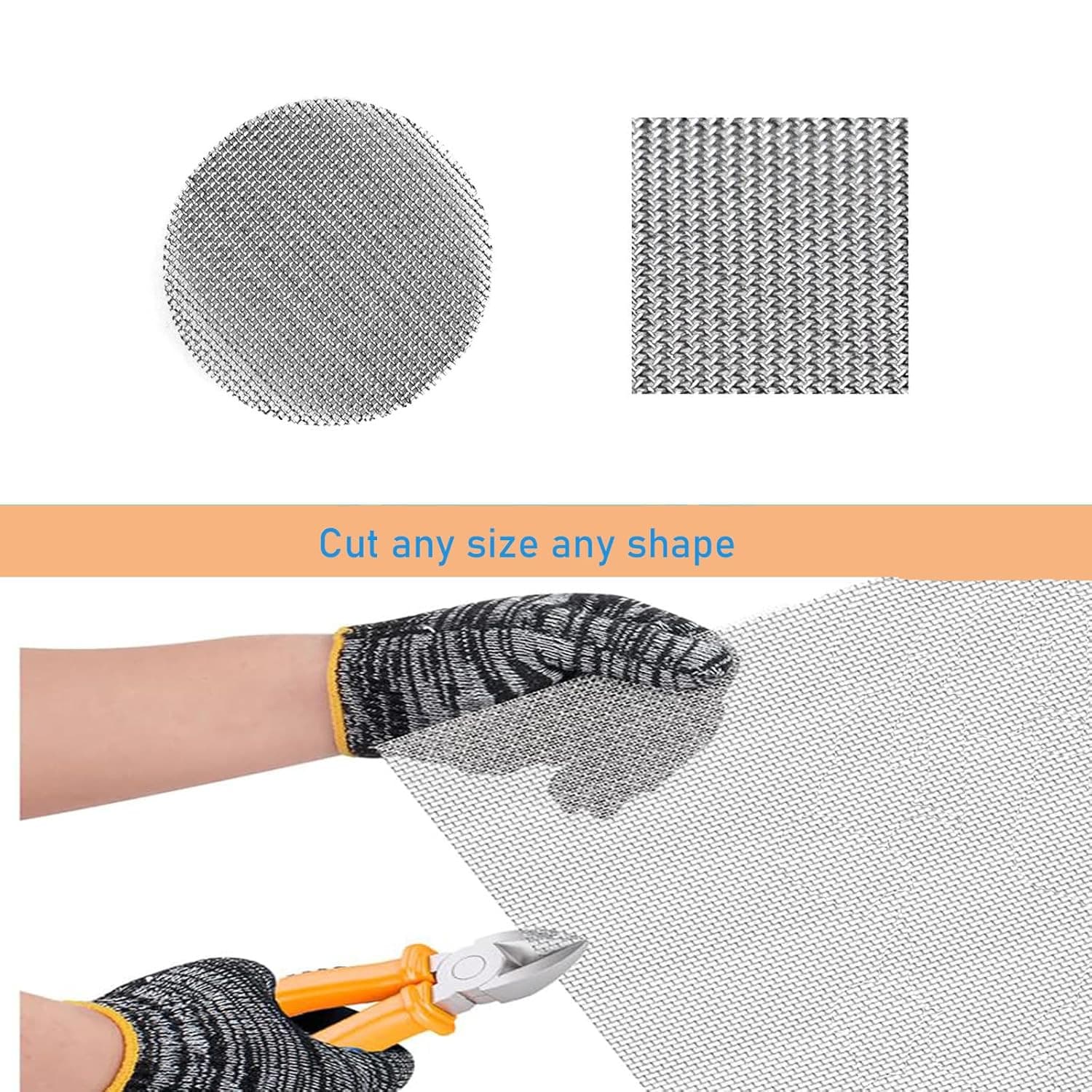 1 Roll Stainless Steel Wire Mesh 20 Mesh, Size 17.7“X47.2”(45X120Cm), 304 Wire M 3