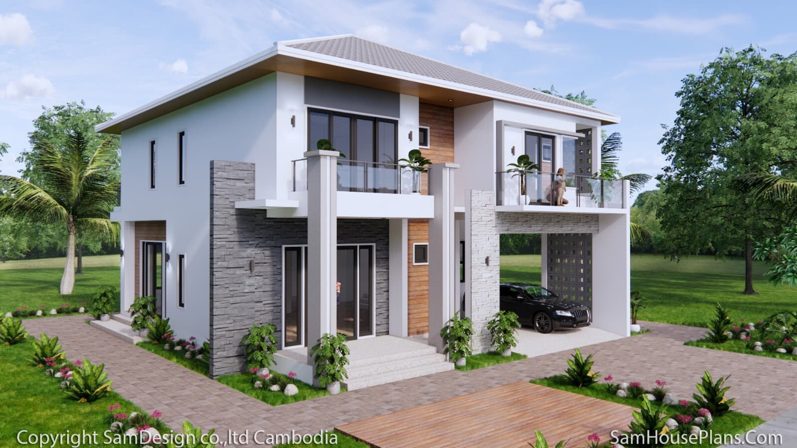 36x40 Feet House Design Plans 11x12 Meter 4 Beds 5 Baths Hip Roof (A4 Hard Copy) 4