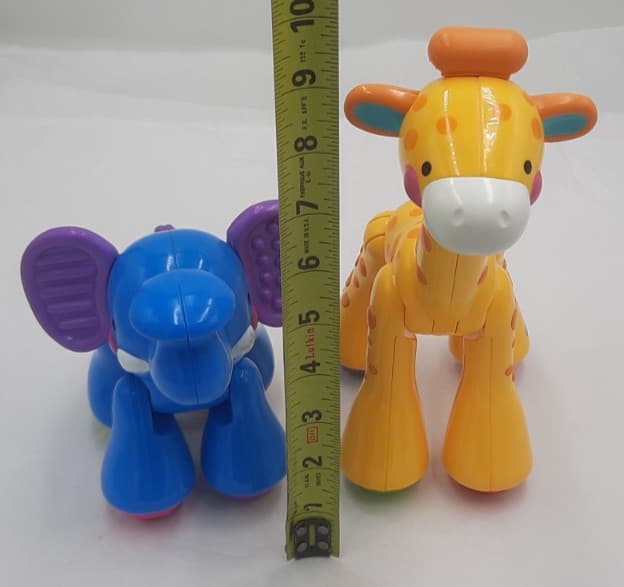 Fisher Price Amazing Animals Click Clack Giraffe & Elephant Sensory Poseable Toy 2