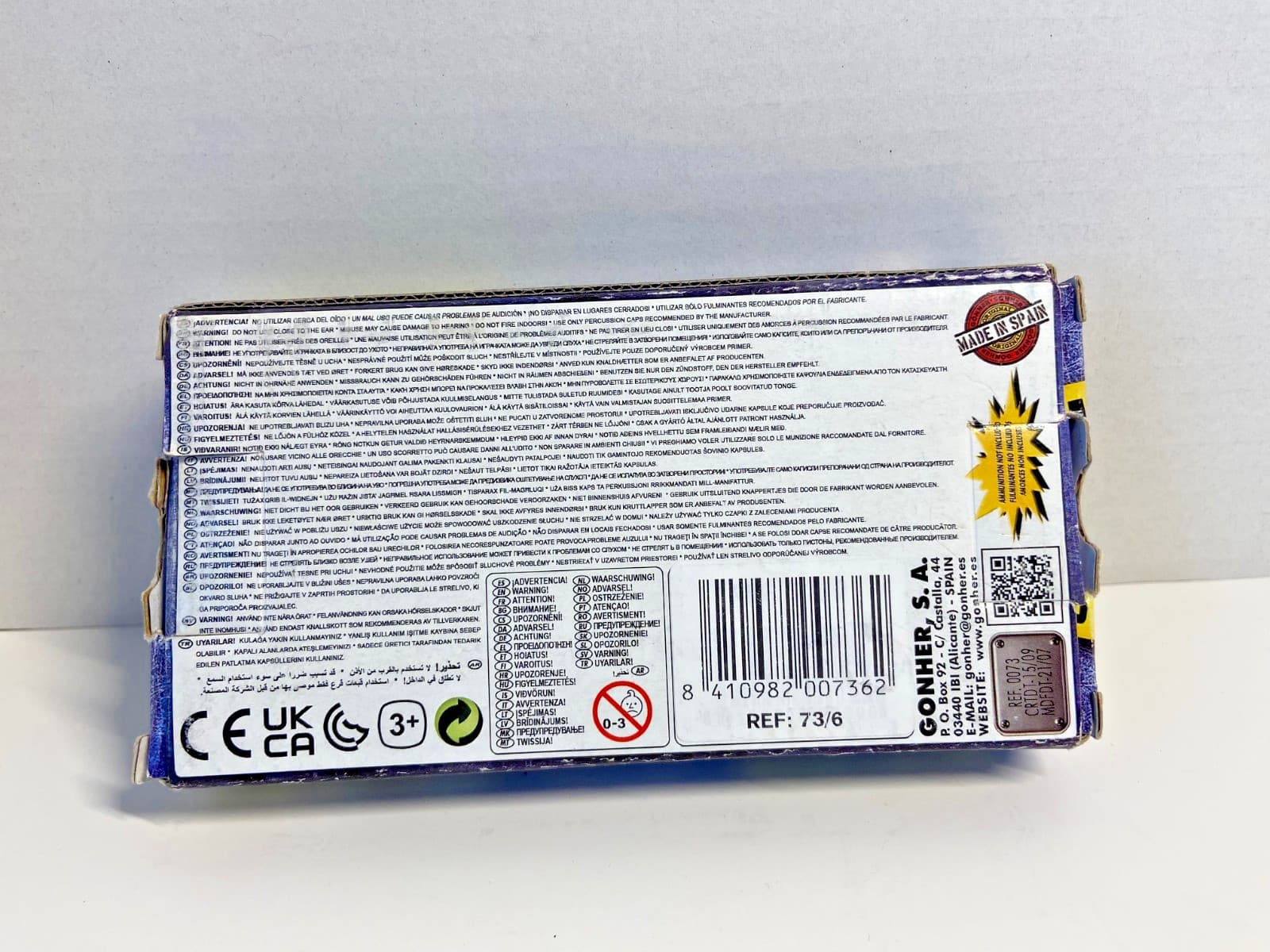 Gonher 357 Black Colt Detective Style 8-Shot Toy Cap Gun - Made in Spain 2